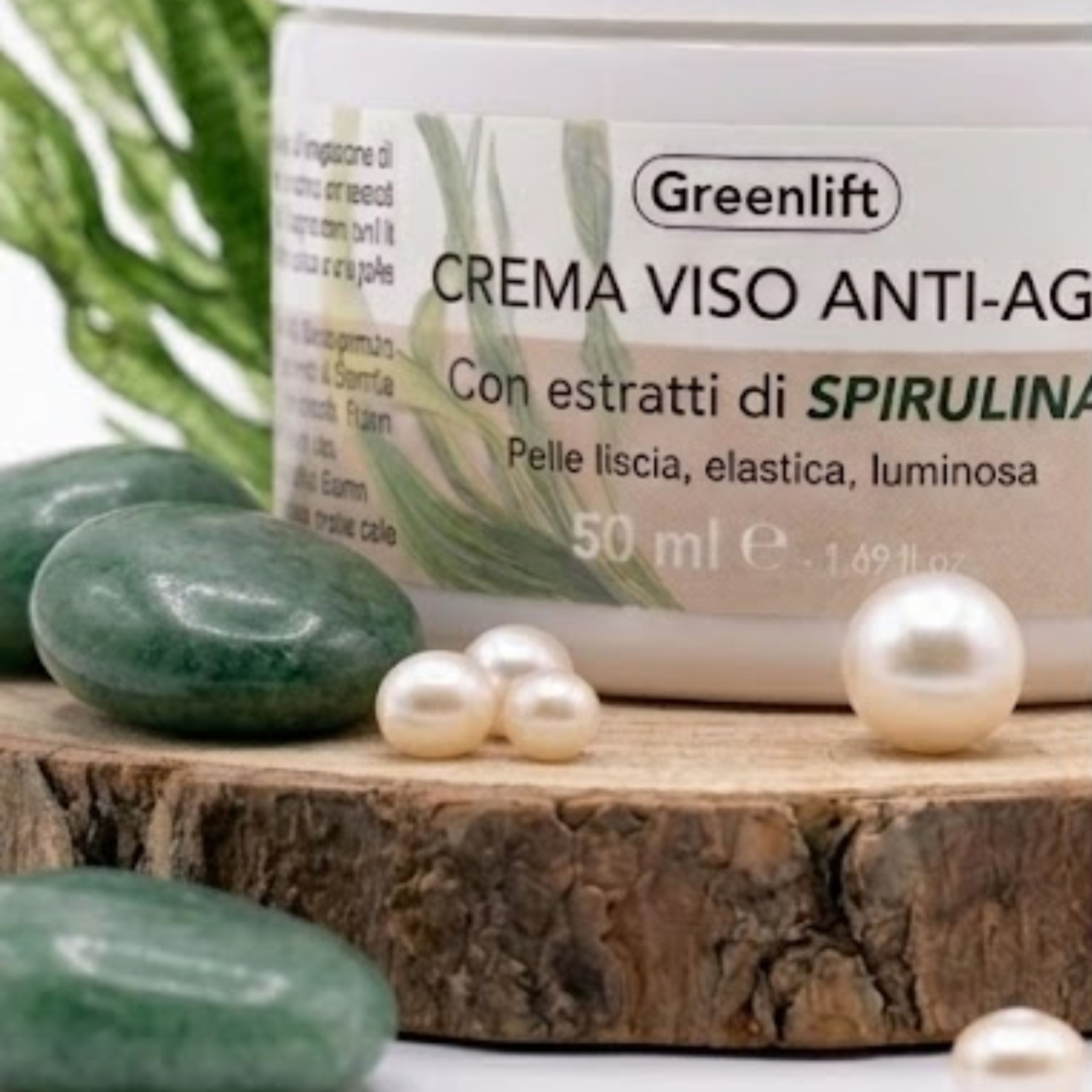 ALOHALABS Greenlift Crema Viso Anti-Age con Estratti di Spirulina – Trattamento Idratante e Nutrient