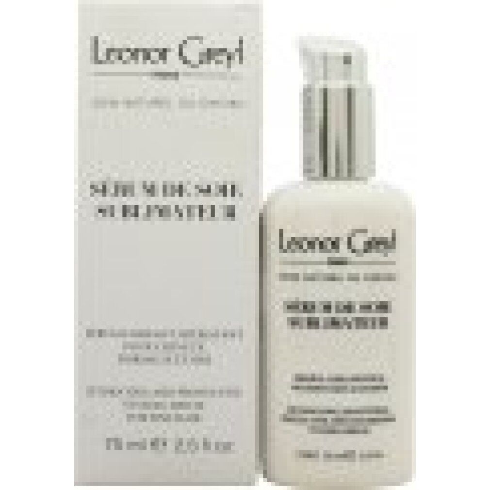 Siero bianco con pompa e scatola. Scritta: Leonor Greyl, Sérum de Soie Sublimateur. 75 ml.
