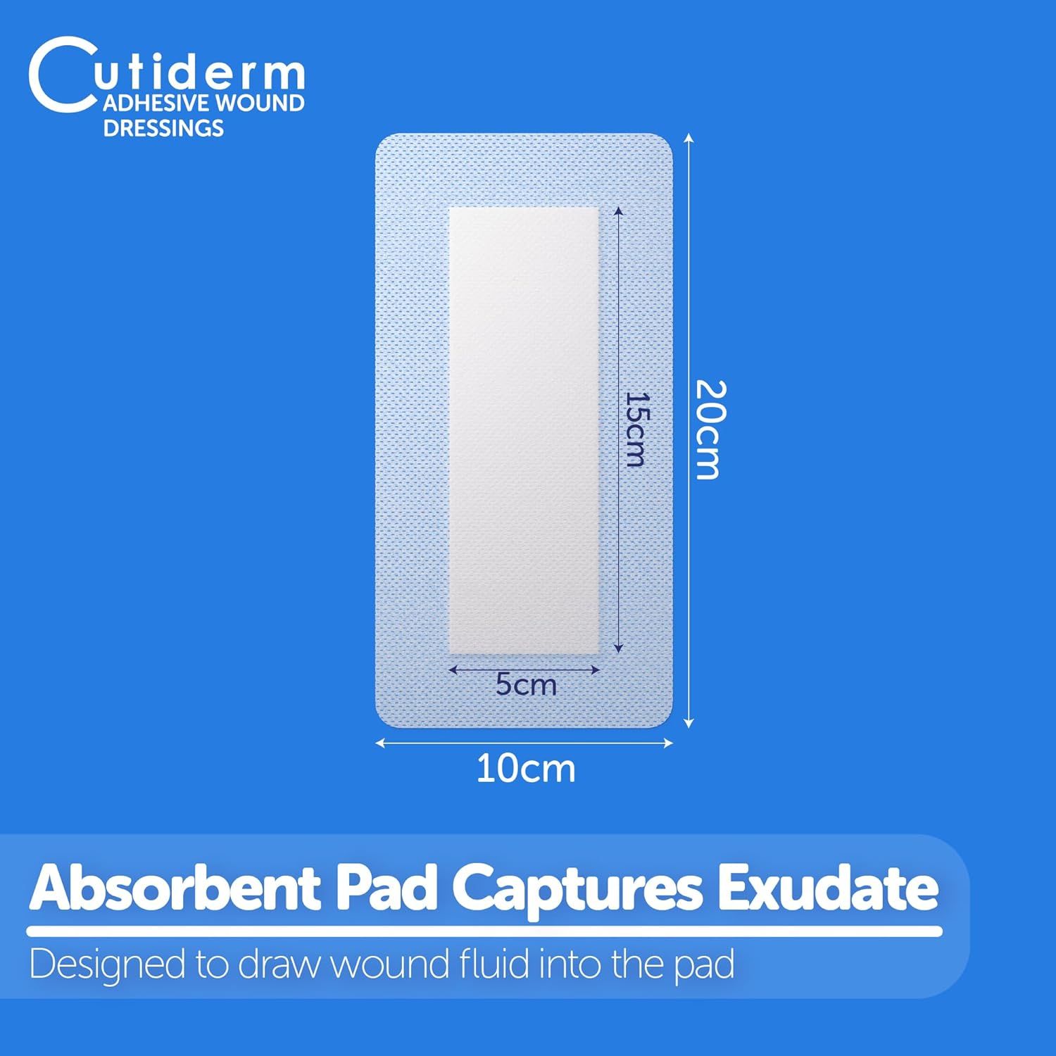 Bendaggio autoadesivo per ferite 10 x 20 cm Cutiderm