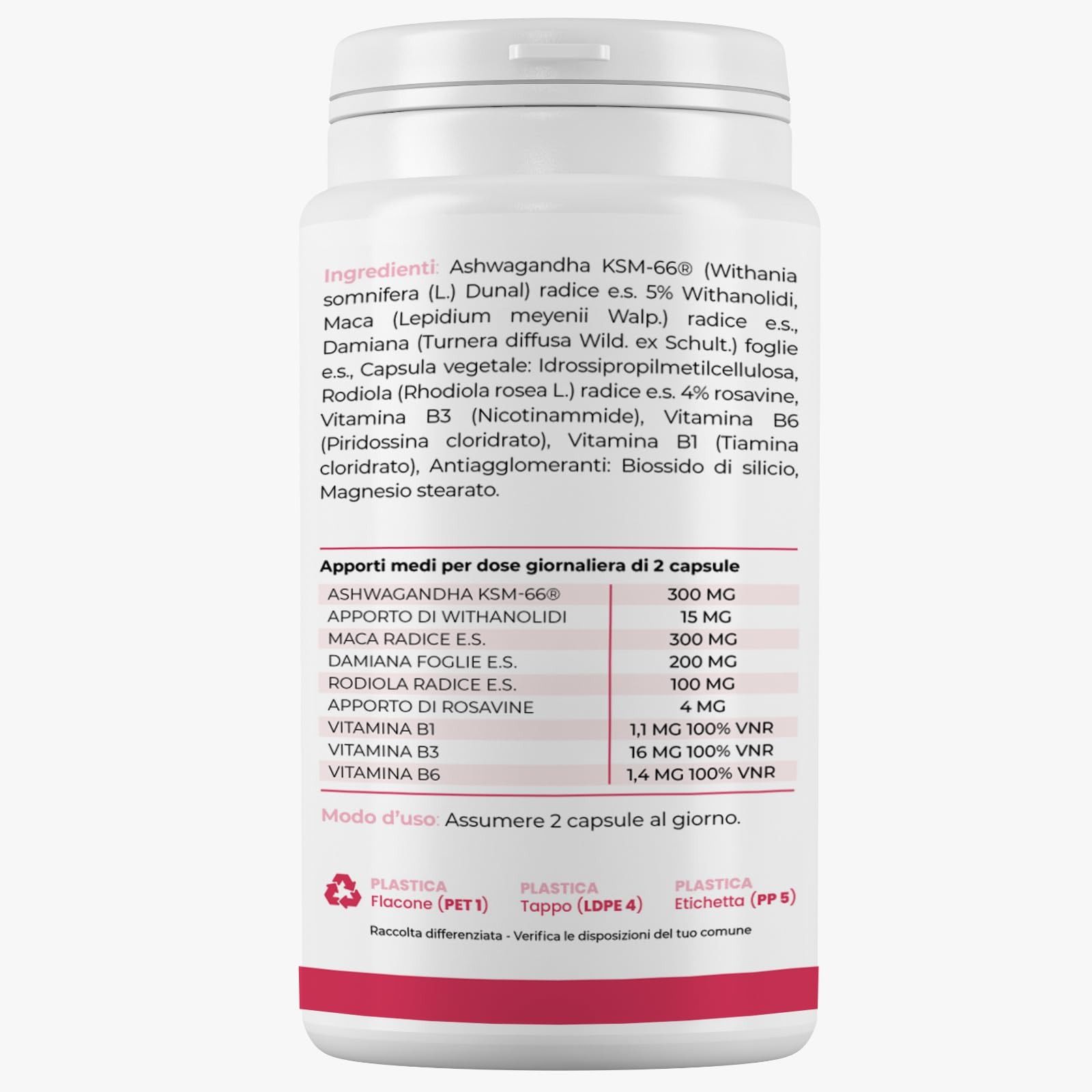Integratore Benessere Donna, Integratore sessuale femminile con Ashwagandha KSM-66, Maca, Damiana