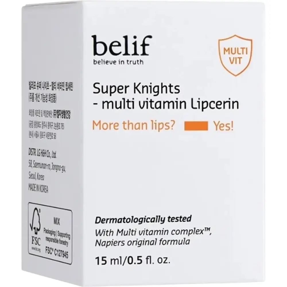 Belif Super Knights Multi Vitamin Lipcerin – balsamo labbra nutriente con delicata esfoliazione