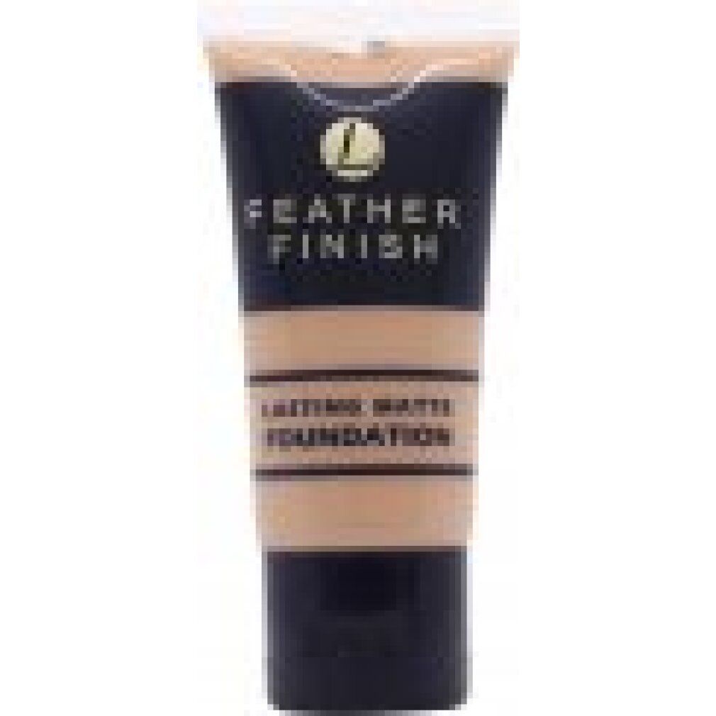 Tubo di fondotinta "Feather Finish Lasting Matte" color beige.