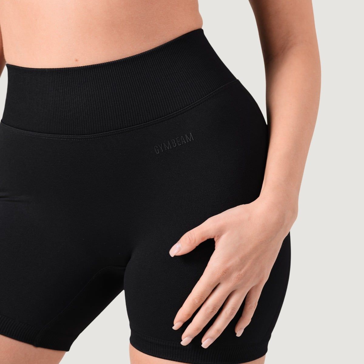 GymBeam Pantaloncini donna Seamless NEO slim a vita alta Black