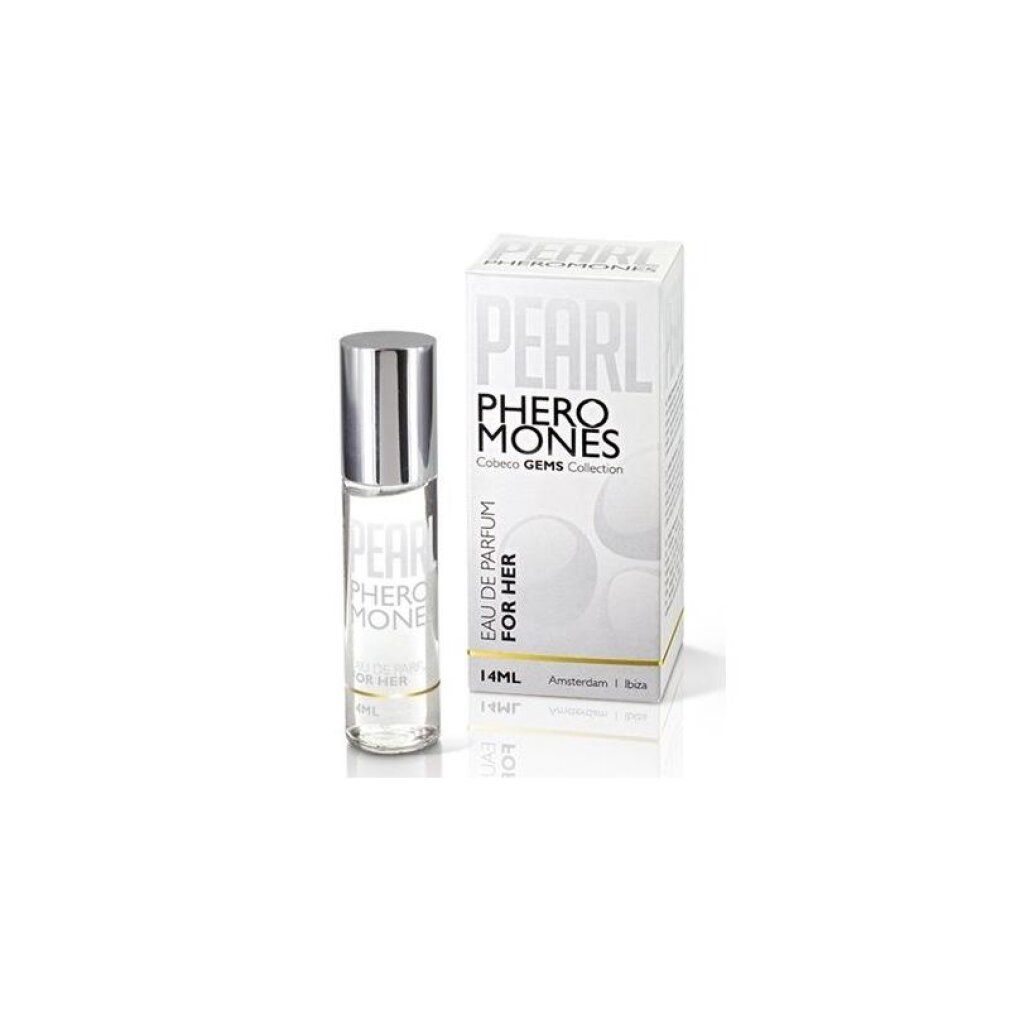 Flacone e confezione di profumo per Pearl Pheromones Eau de Parfum For Her, 14ml.