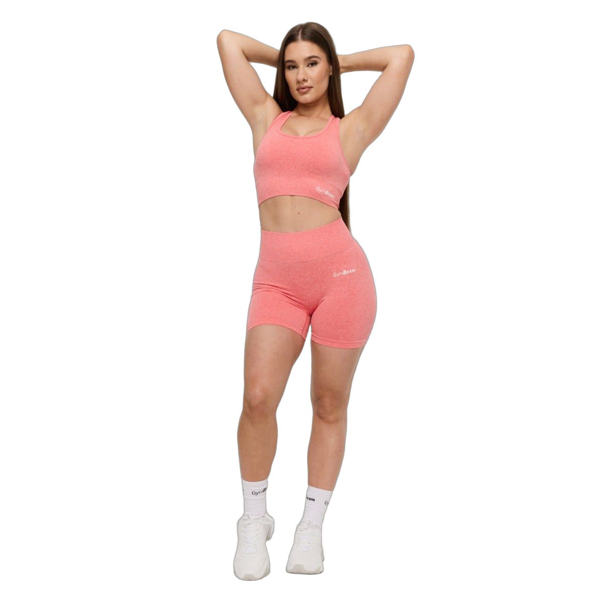 GymBeam Reggiseno sportivo donna FLO Coral con spalline larghe senza chiusura