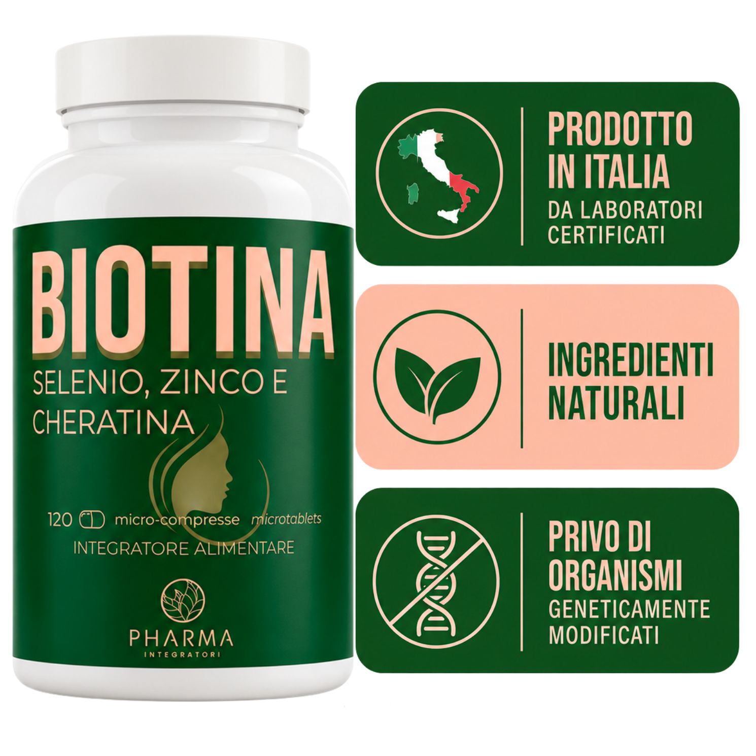 Biotina ad alte dosi con compresse di zinco selenio per la crescita dei capelli Biotin Zinco Selenio e silice