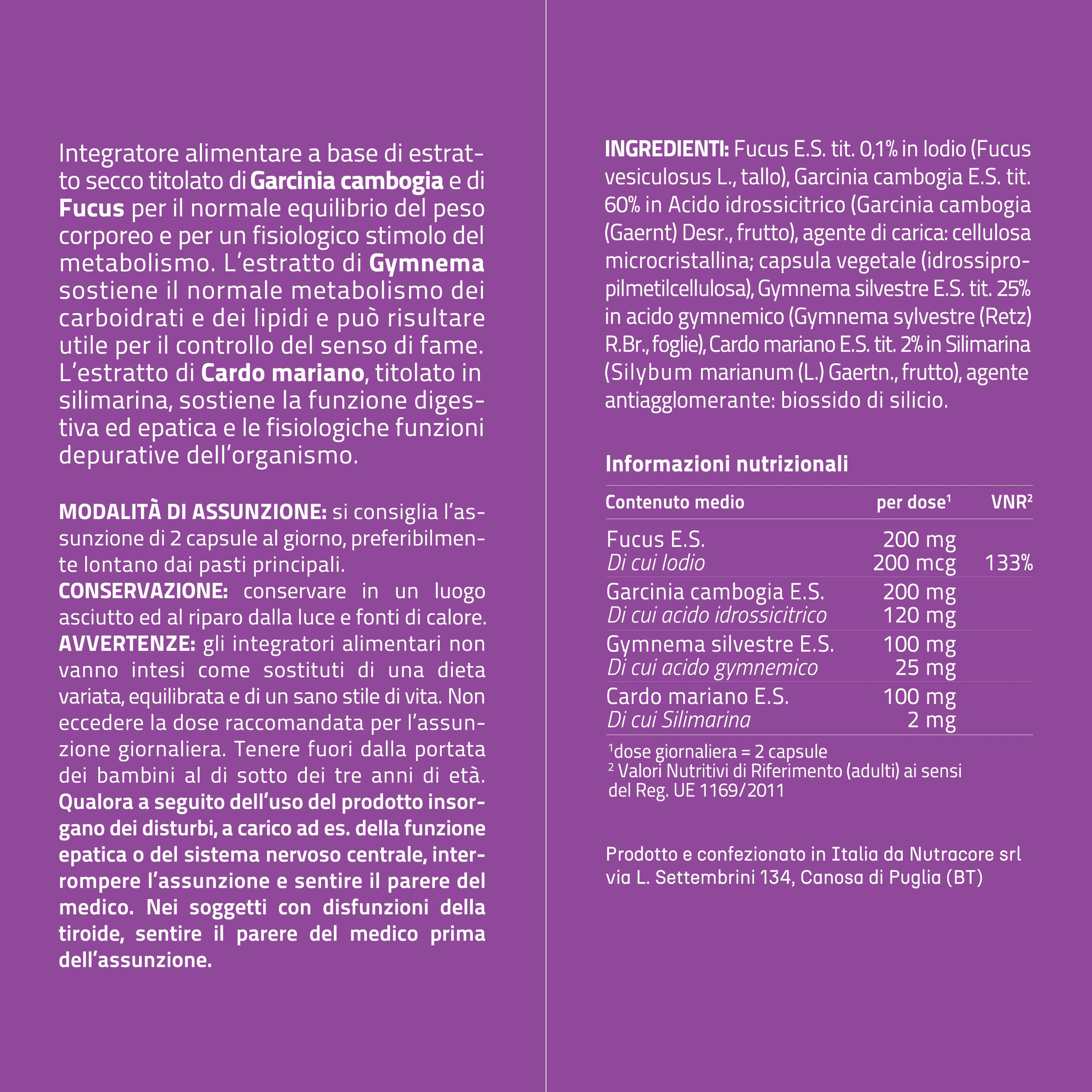 NURE Slim 60 cps da 500 mg - Integratore per il Controllo del Peso e Appetito