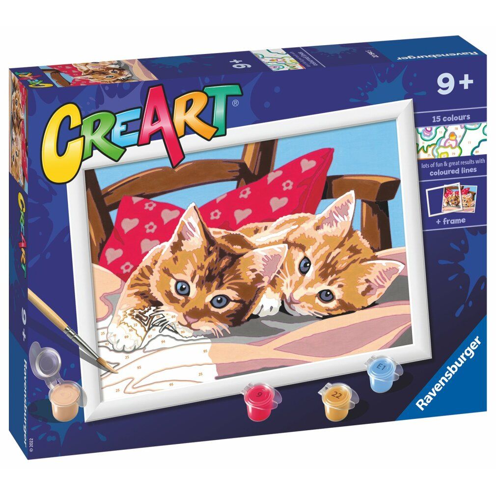 ravensburger CreArt Pittura con numeri: due teneri gattini 24x18cm