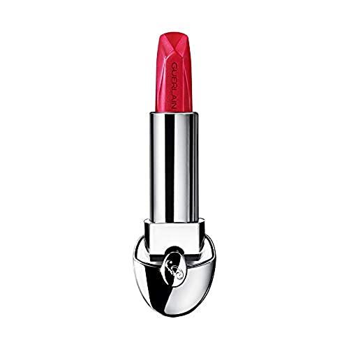 Rossetto rosso in astuccio argentato. Punta sfaccettata. Marchio visibile: Guerlain.