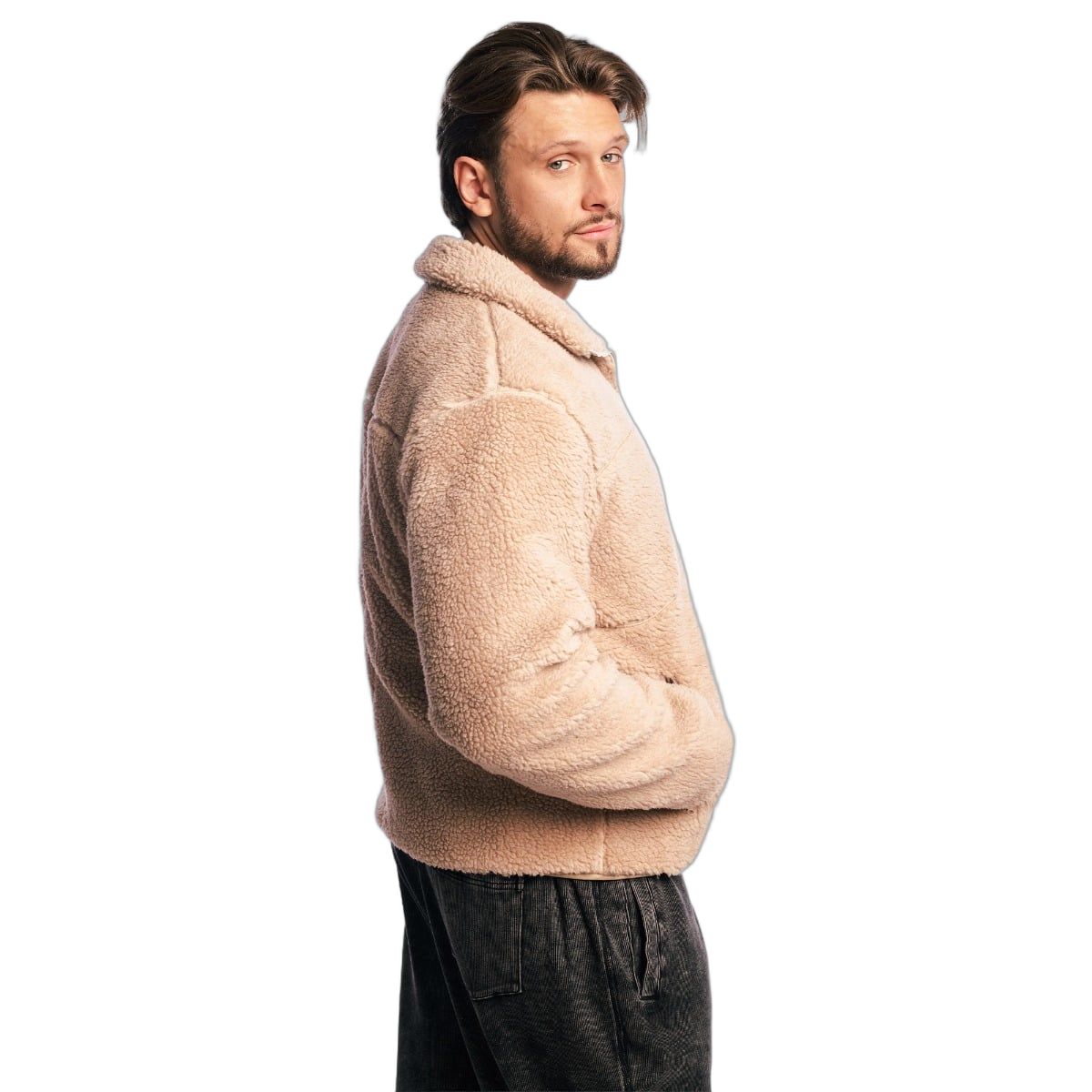 GymBeam Giacca Sherpa uomo oversize con zip Canyon