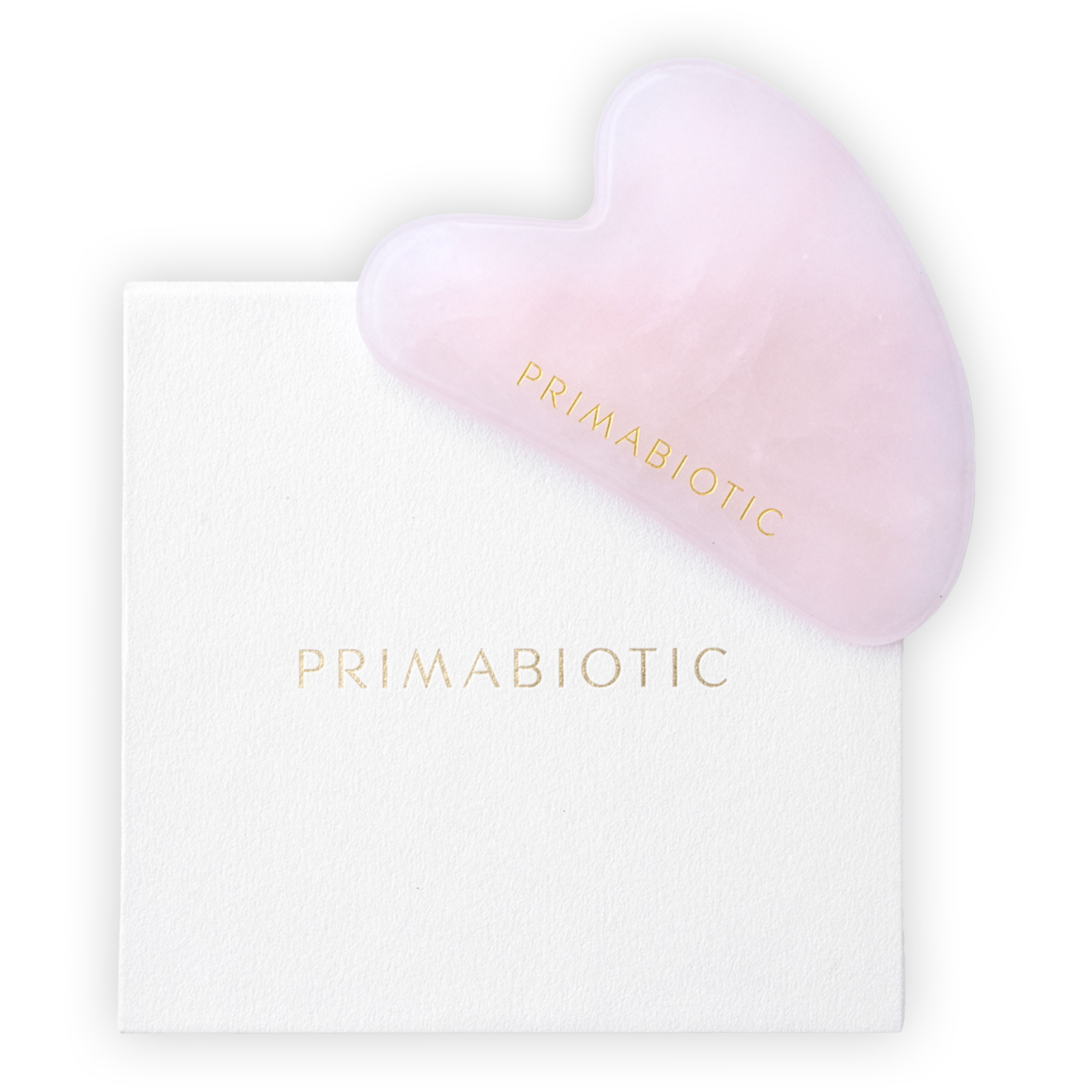 Primabiotic Gua Sha Pietra - Massaggiatore viso contro le rughe - Guasha in quarzo rosa