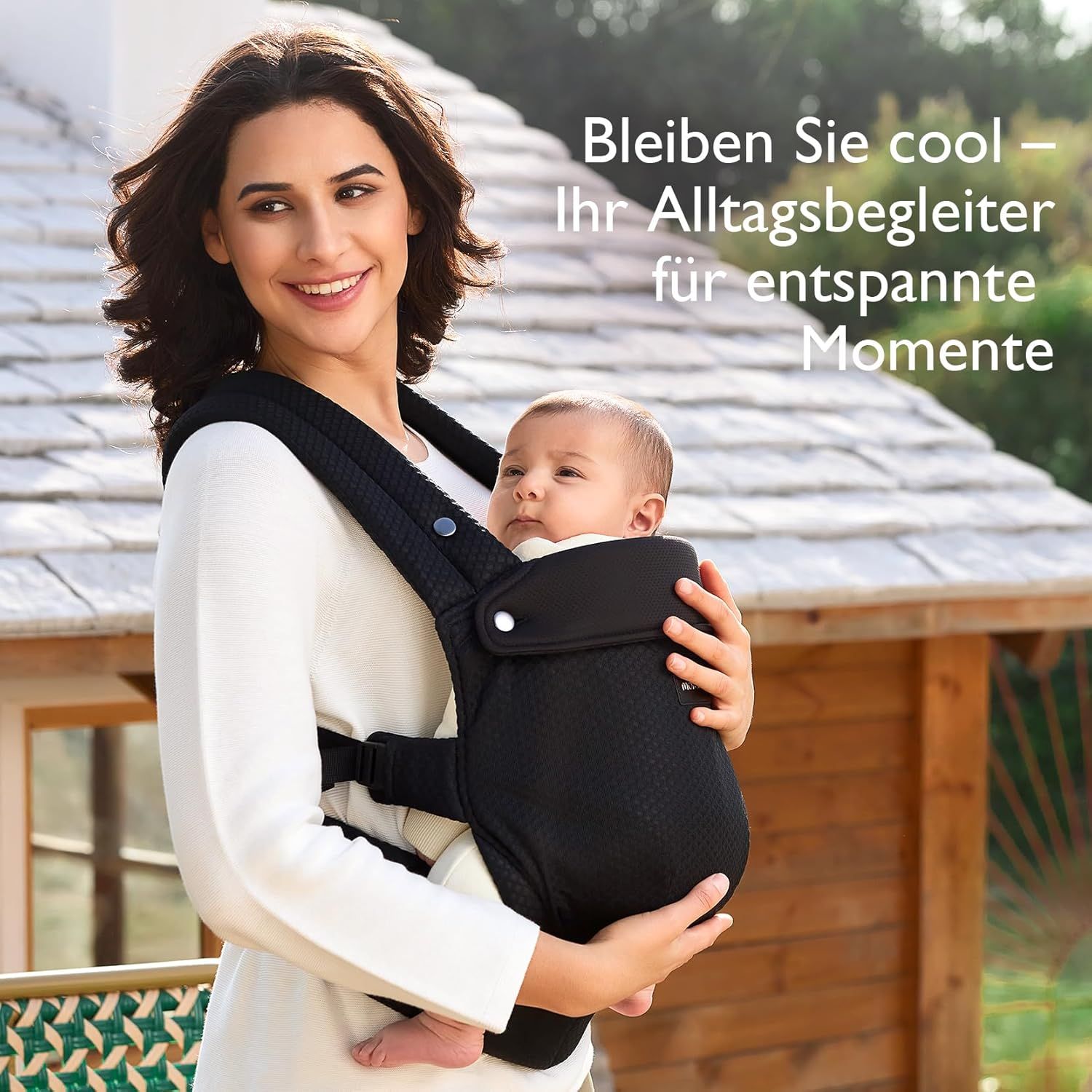 Momcozy Marsupio per Bambini Leggero e Traspirante Air Mesh Nero