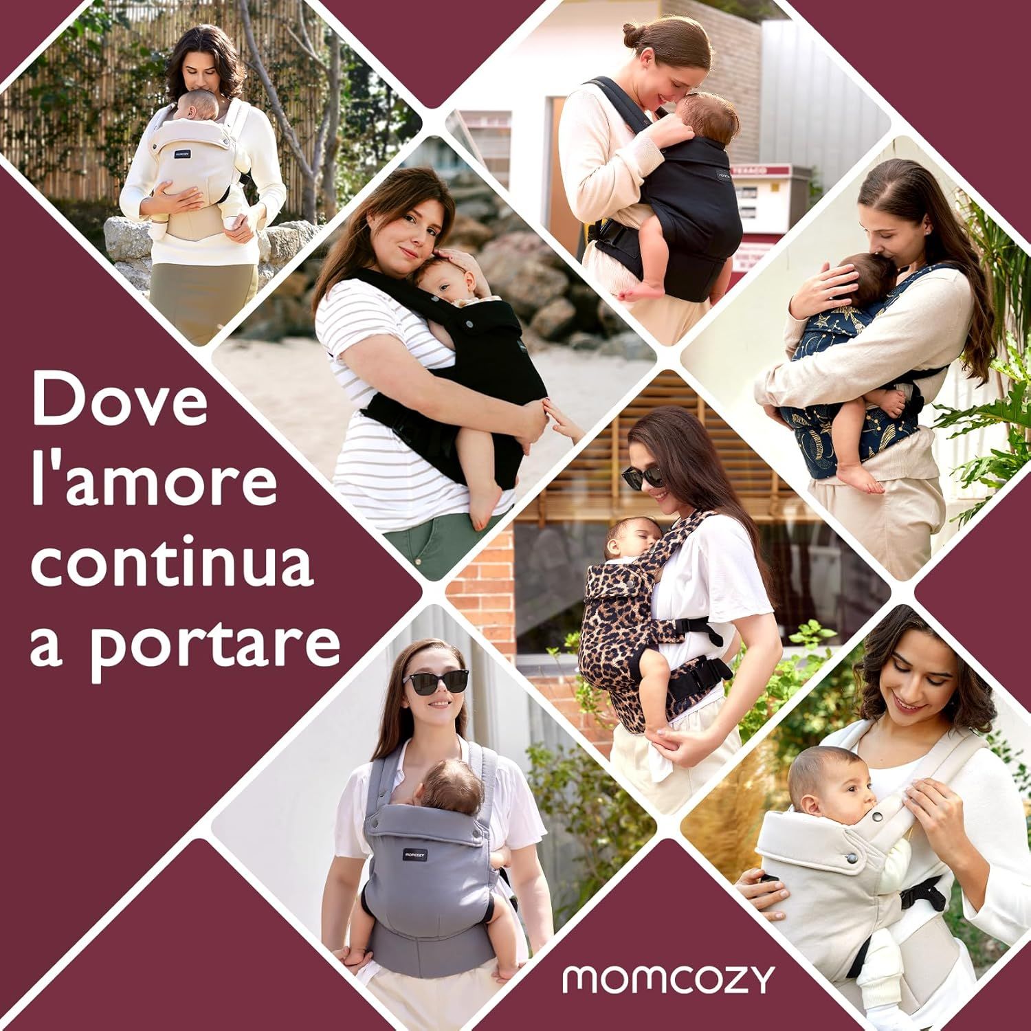Momcozy Marsupio per Bambini Leggero e Traspirante Nero