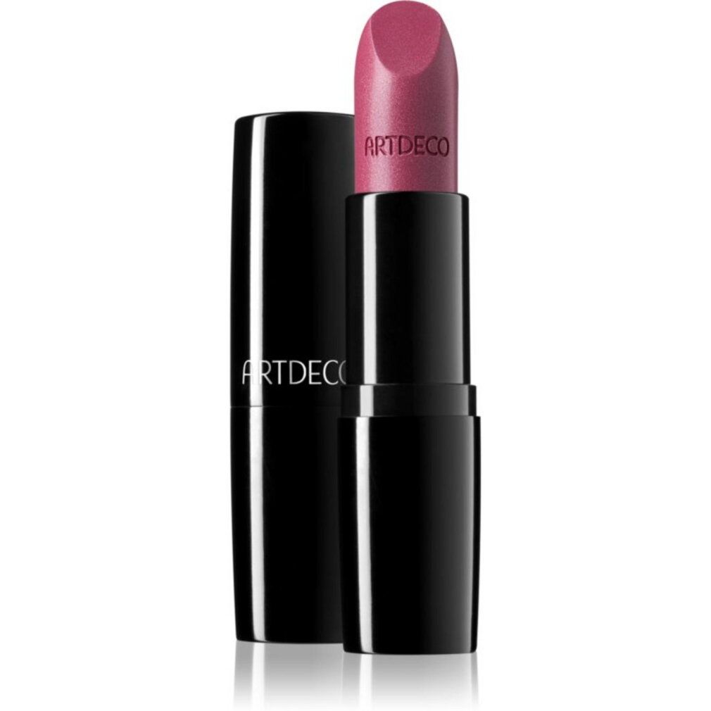 Rossetto ARTDECO rosa con finitura scintillante, astuccio e cappuccio neri.