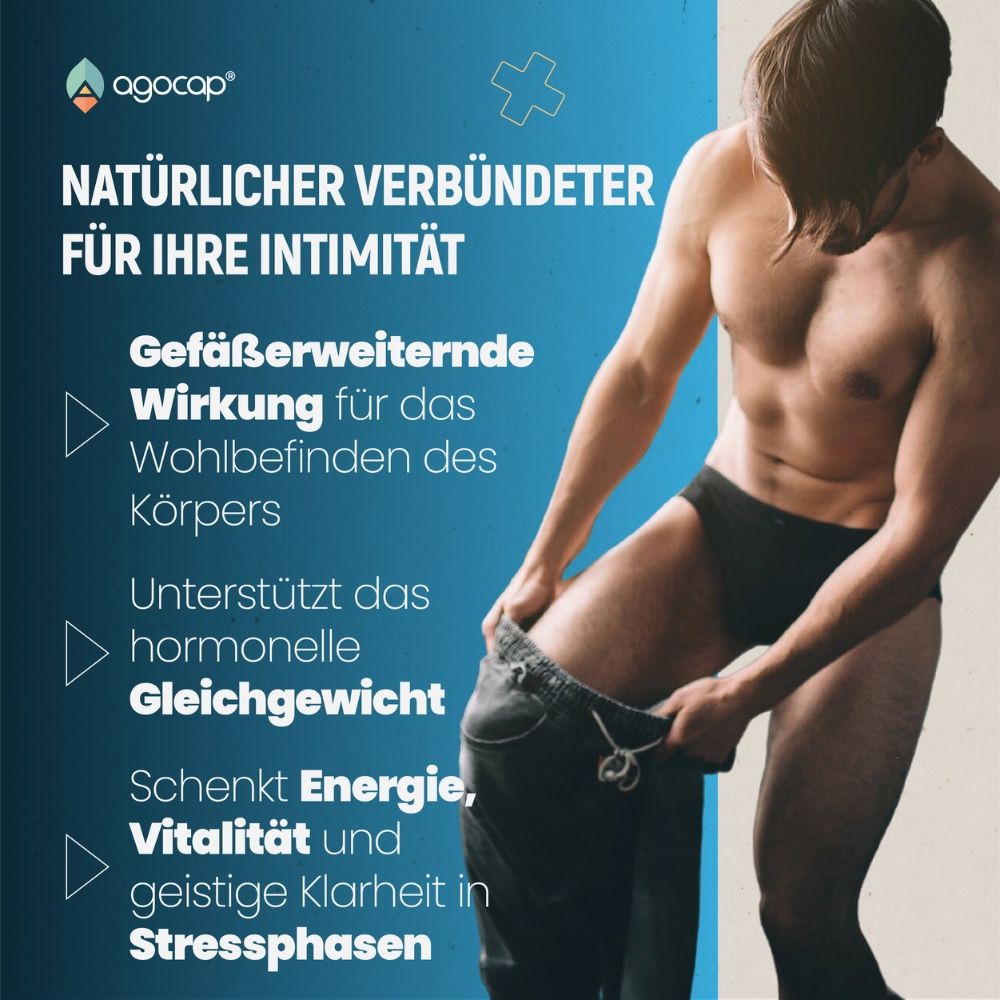 Uomo che si toglie i pantaloni. Testo: Alleato naturale della tua intimità.