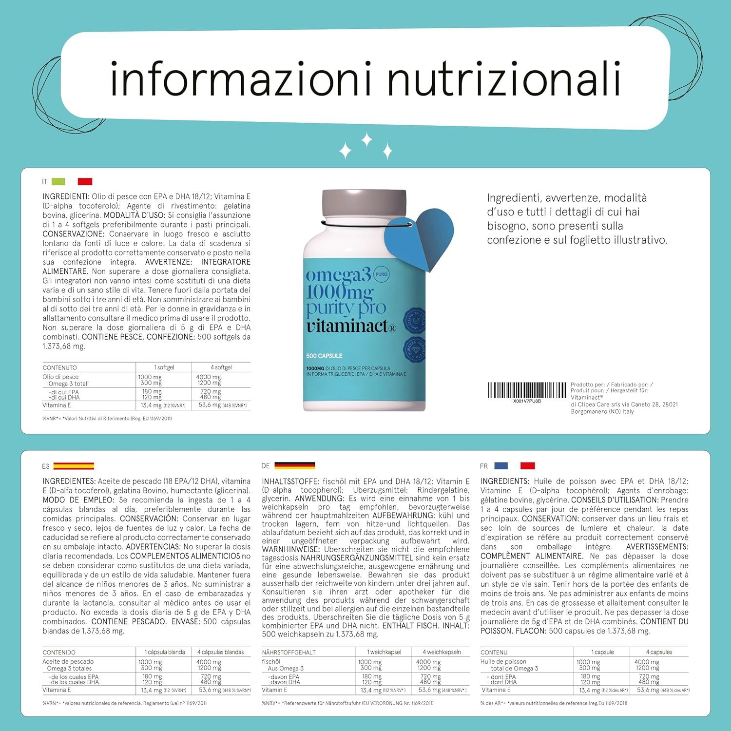 Vitaminact - Omega3 1000 mg Purity Pro