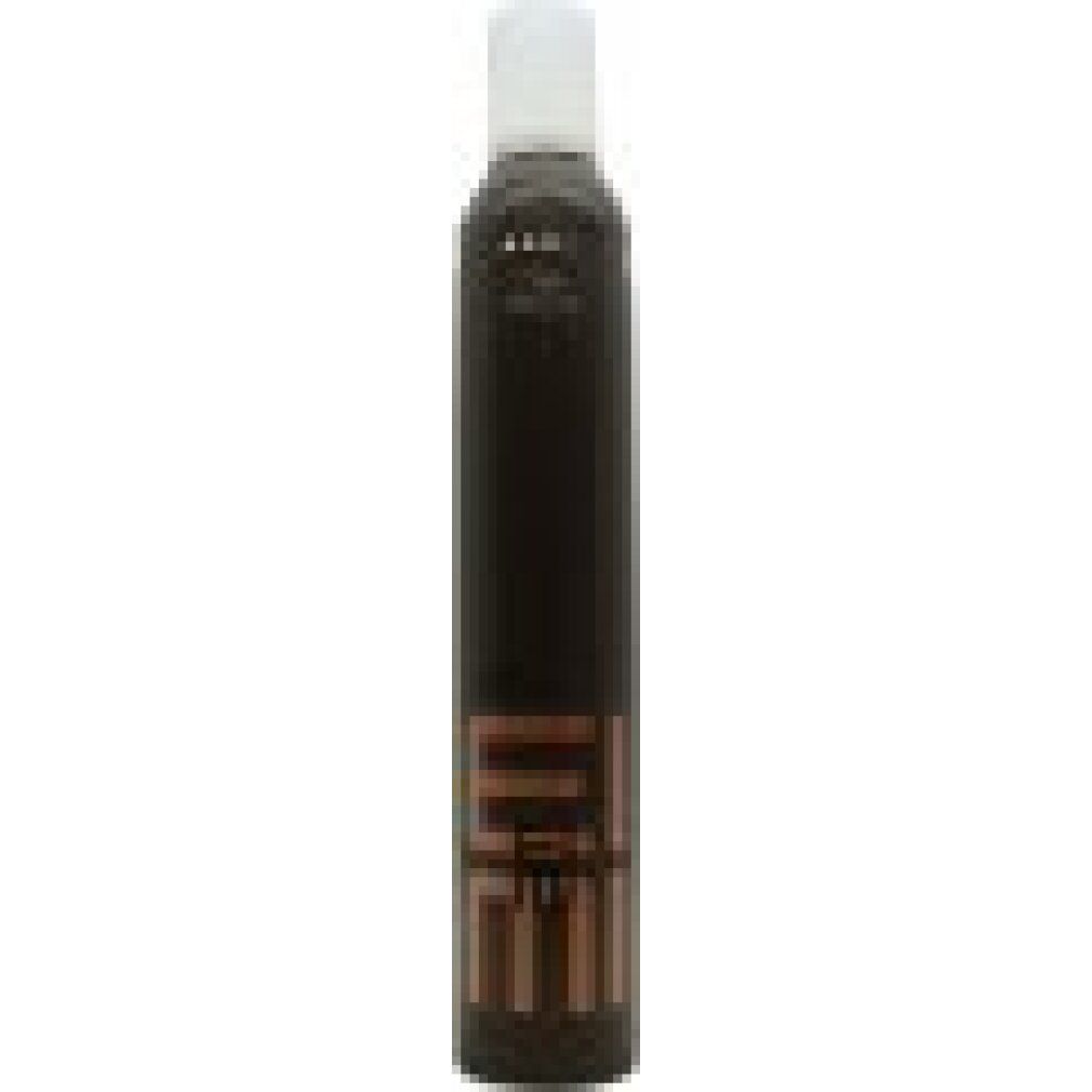 Flacone scuro con tappo bianco e logo marrone.
