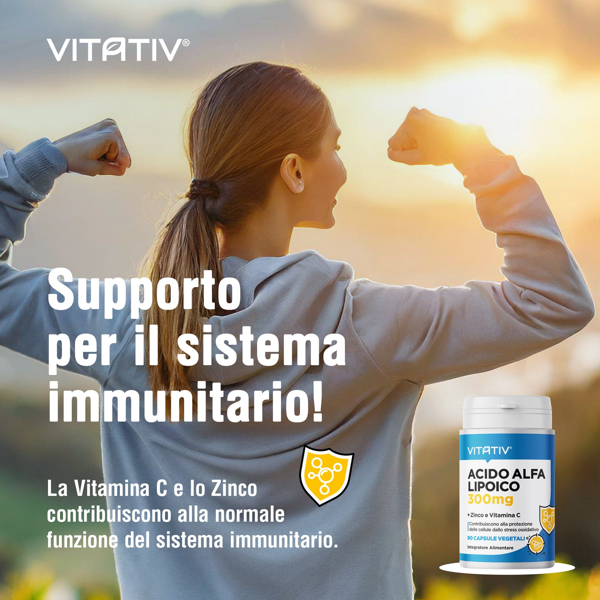 VITATIV® Acido Alfa Lipoico ALA con Vitamina C e Zinco - Capsule Vegetali