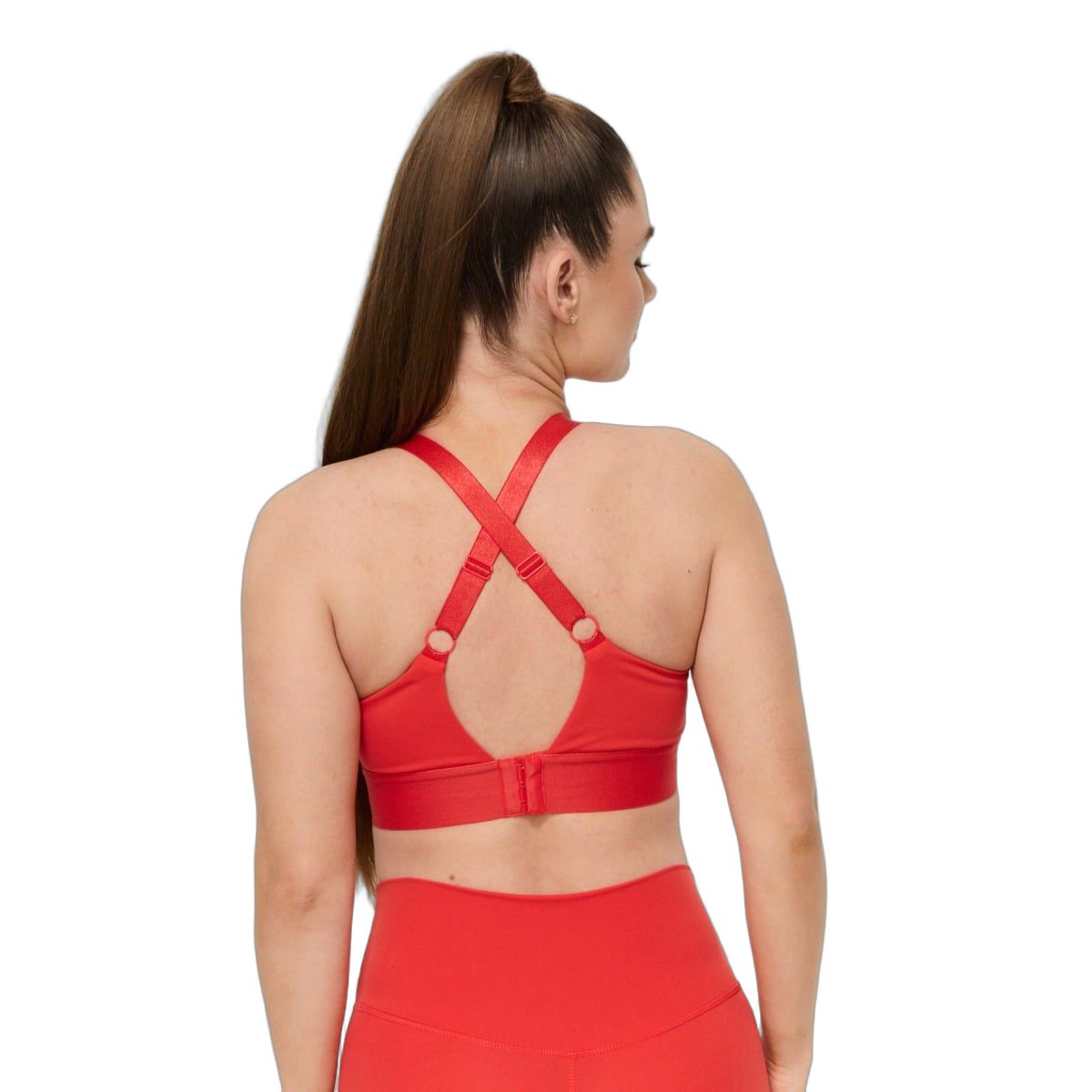 GymBeam Reggiseno sportivo donna Limitless Hot Red con schiena scollata