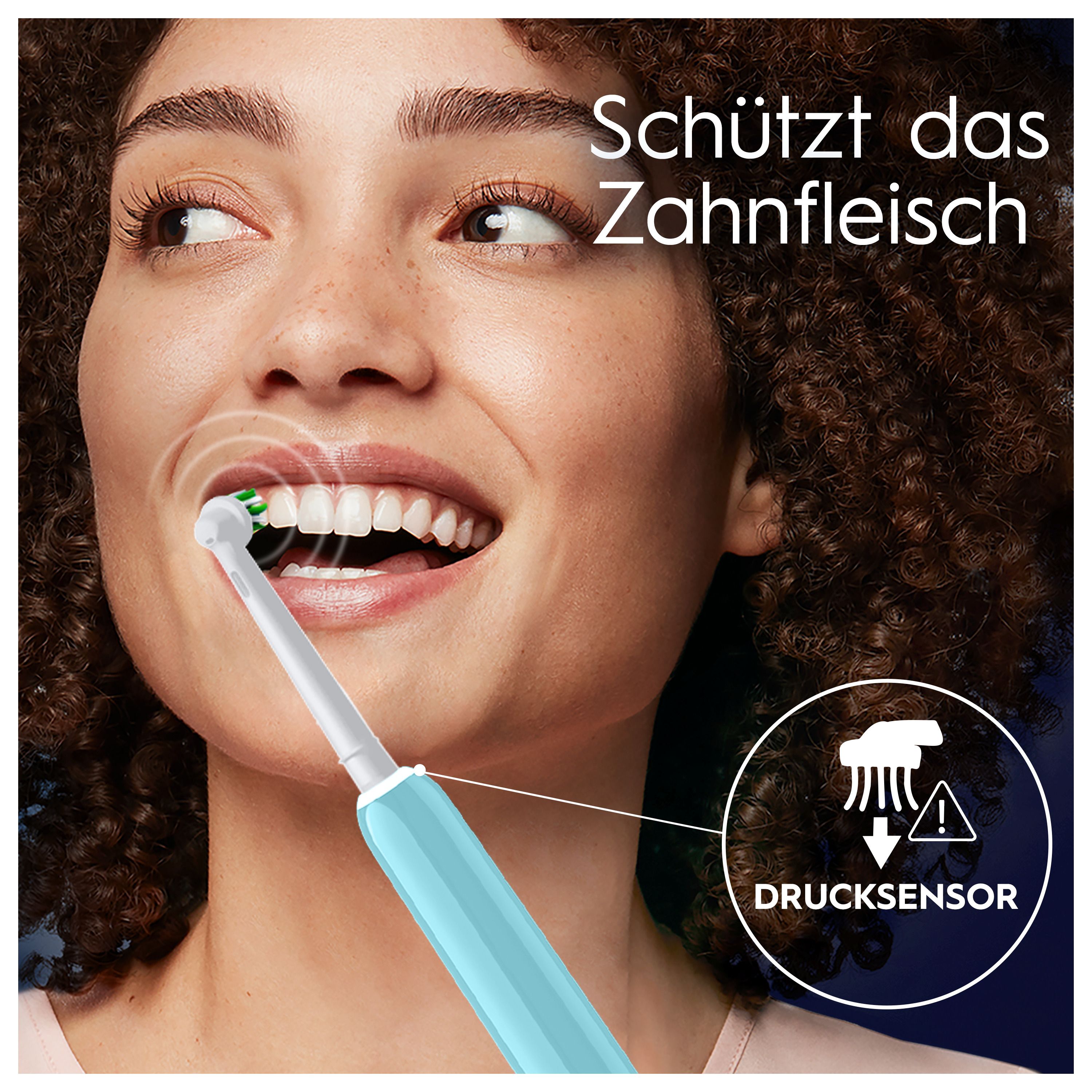Oral-B Pro 1 Cross Action Adulto Spazzolino rotante Blu, Bianco