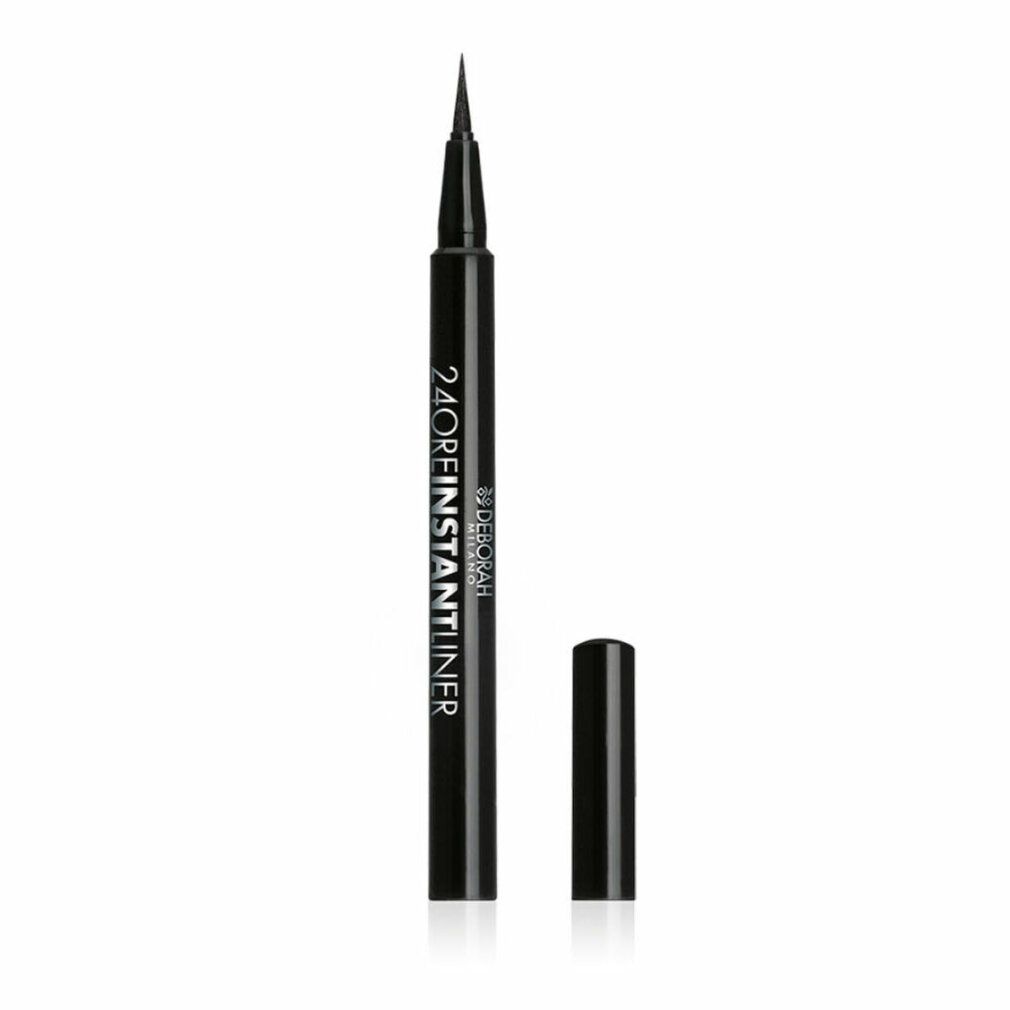Eyeliner nero con punta e cappuccio. Scritta: 24ORE INSTANT LINER, Deborah Milano.
