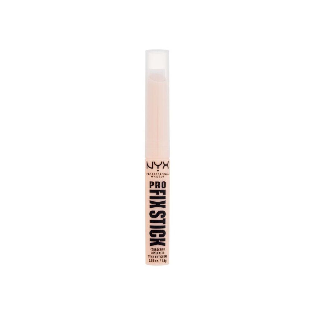 Stick correttore beige. NYX Professional Makeup Pro Fix Stick. Scritta: Correcting Concealer. Con cappuccio trasparente.