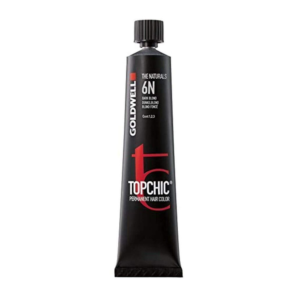 Goldwell Topchic, 6N. Biondo scuro. Tubo. Testo: Topchic, Permanent Hair Color.
