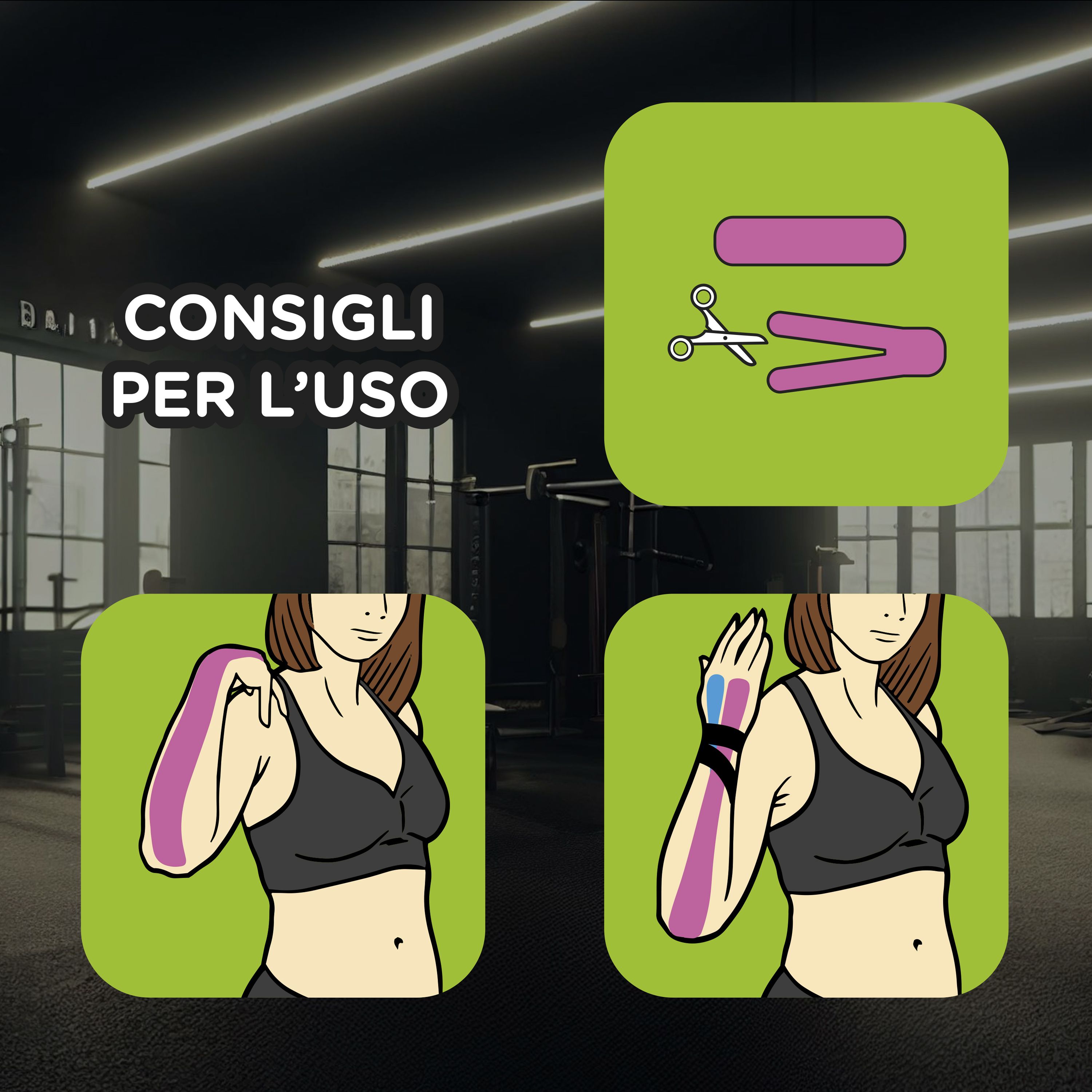 CEROX Active, Kinetic Tape Cerotto Elastico, Per Funzione Muscolare e Stabilità Articolare, 5cmx5m