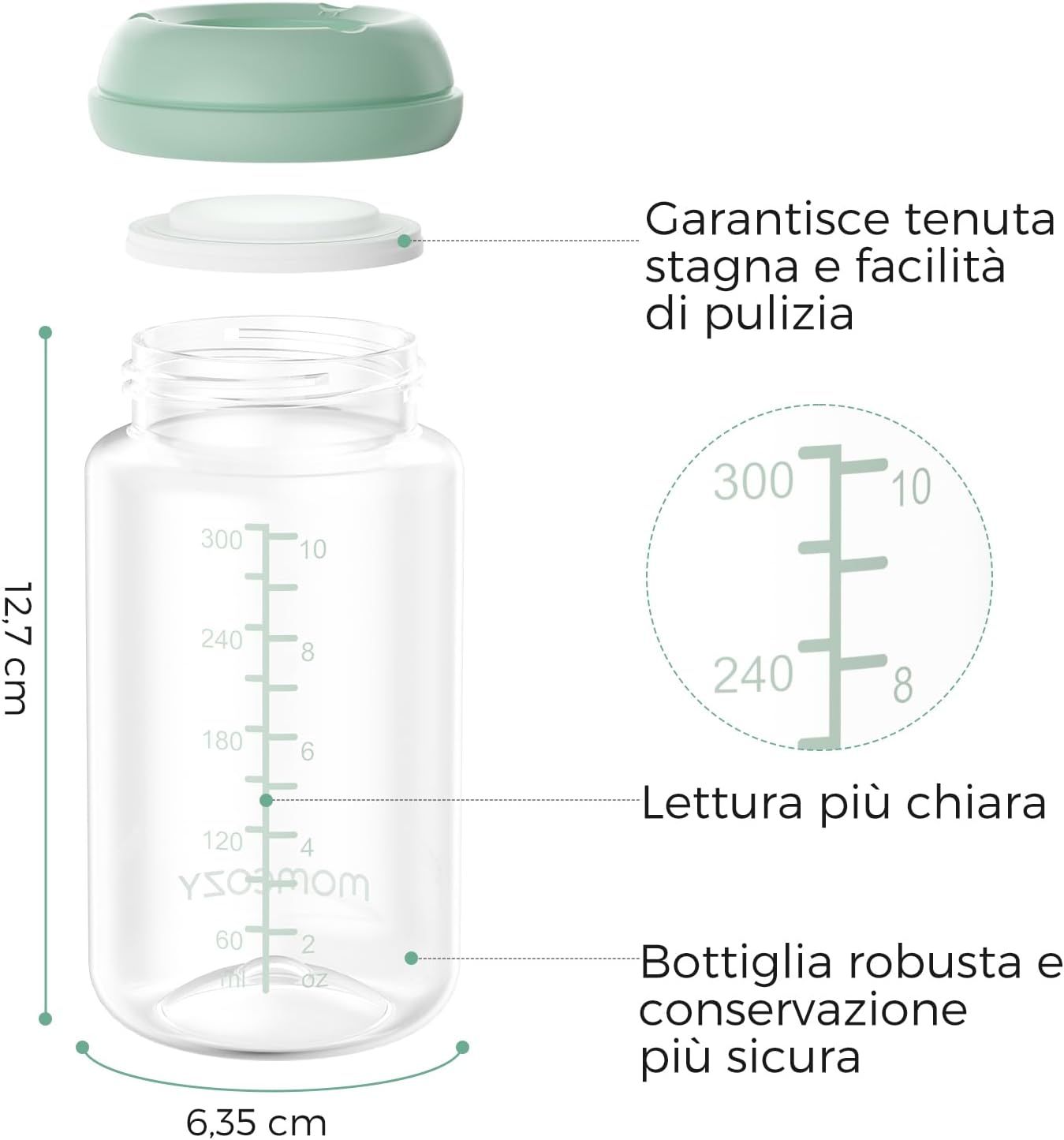 Conservazione naturale del latte materno con biberon per bambini Momcozy