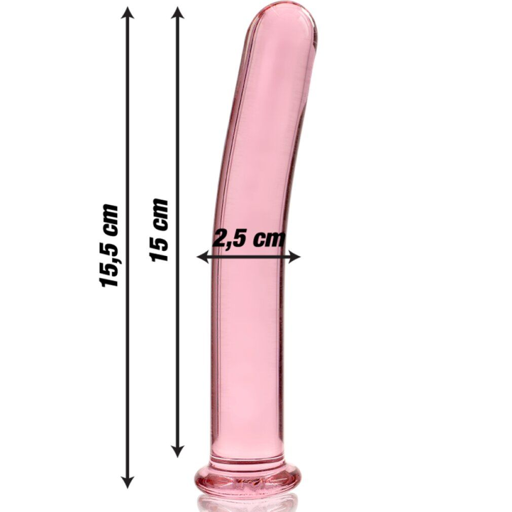 Modello 9 dildo borosilikatglas 15,5 x 2,5 cm rosa