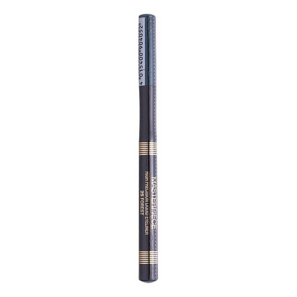 Eyeliner nero con dettagli dorati. Sulla penna si legge "Masterpiece High Precision Liquid Eyeliner".