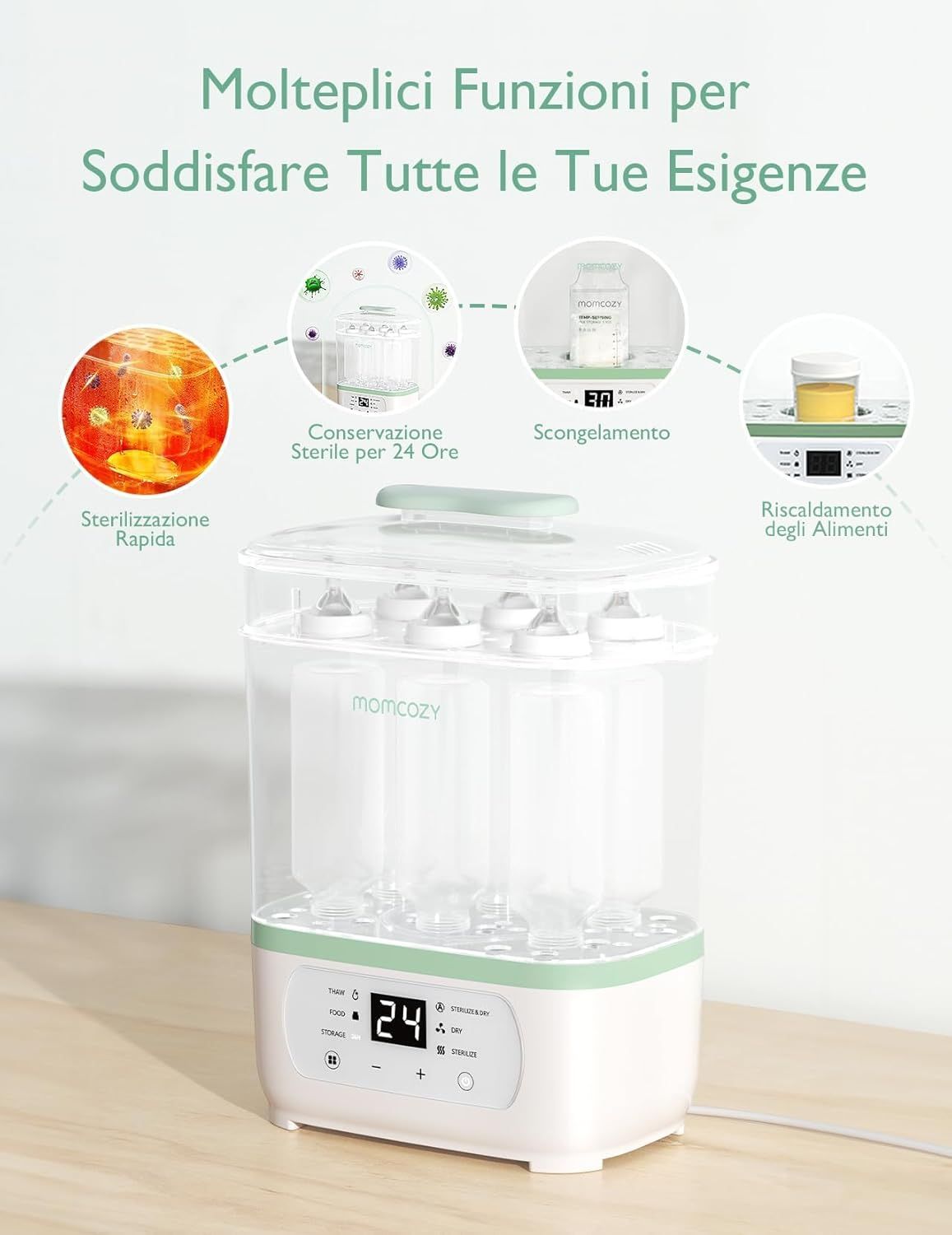 Sterilizzatore elettrico a vapore per biberon Momcozy