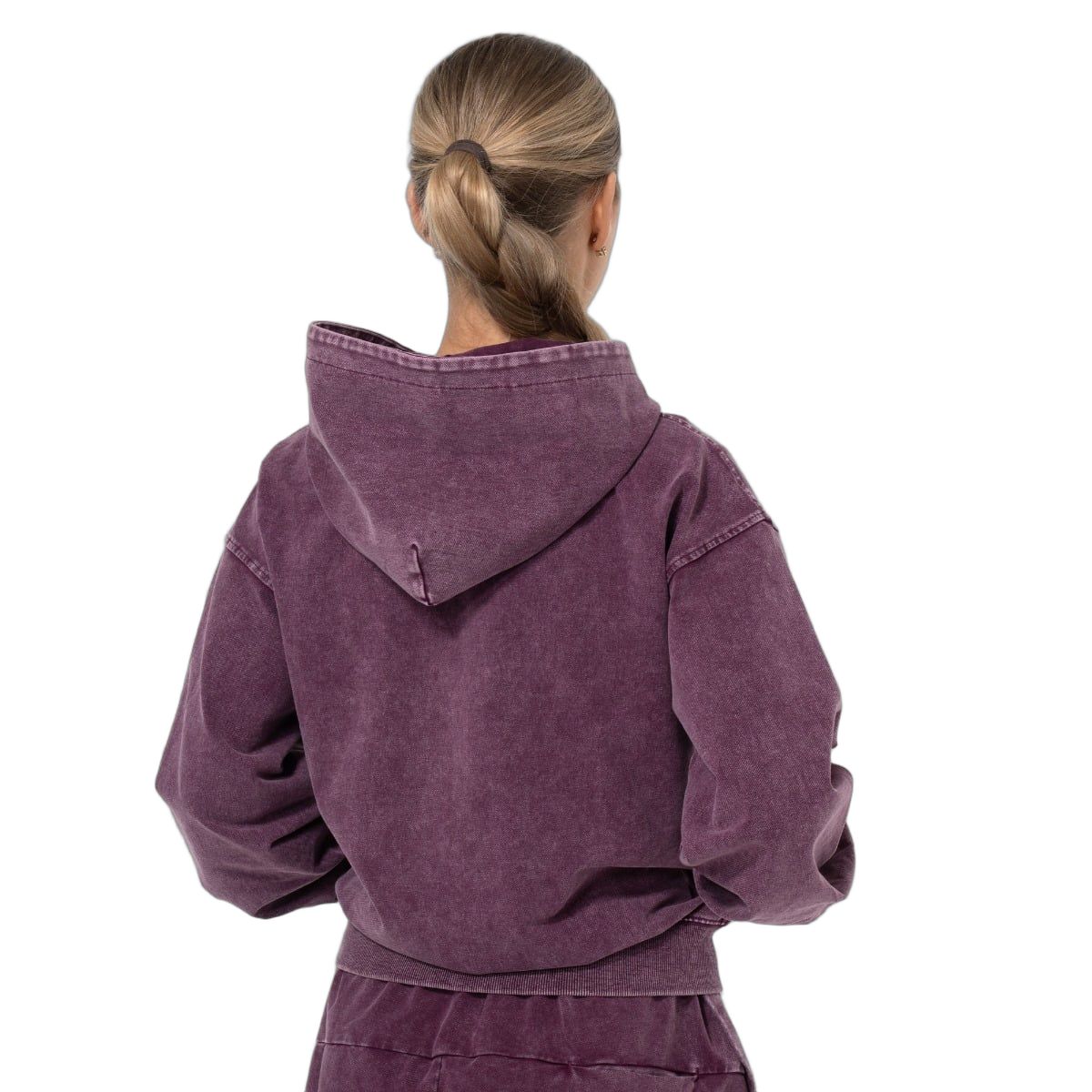 GymBeam Felpa donna oversize con cappuccio e zip Abyss Raisin