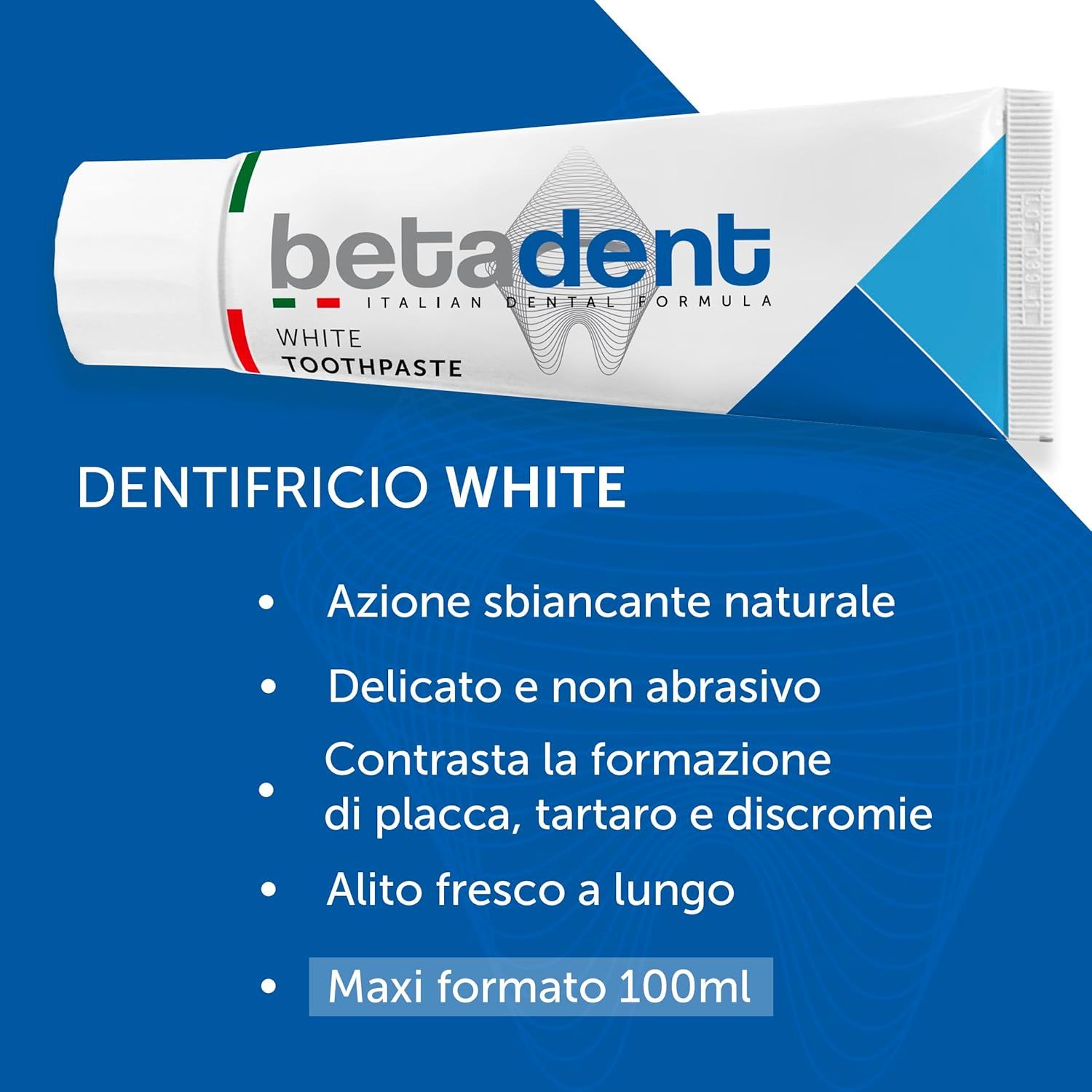 BETADENT - Dentifricio White - Sbiancante Delicato non abrasivo anti placca e tartaro