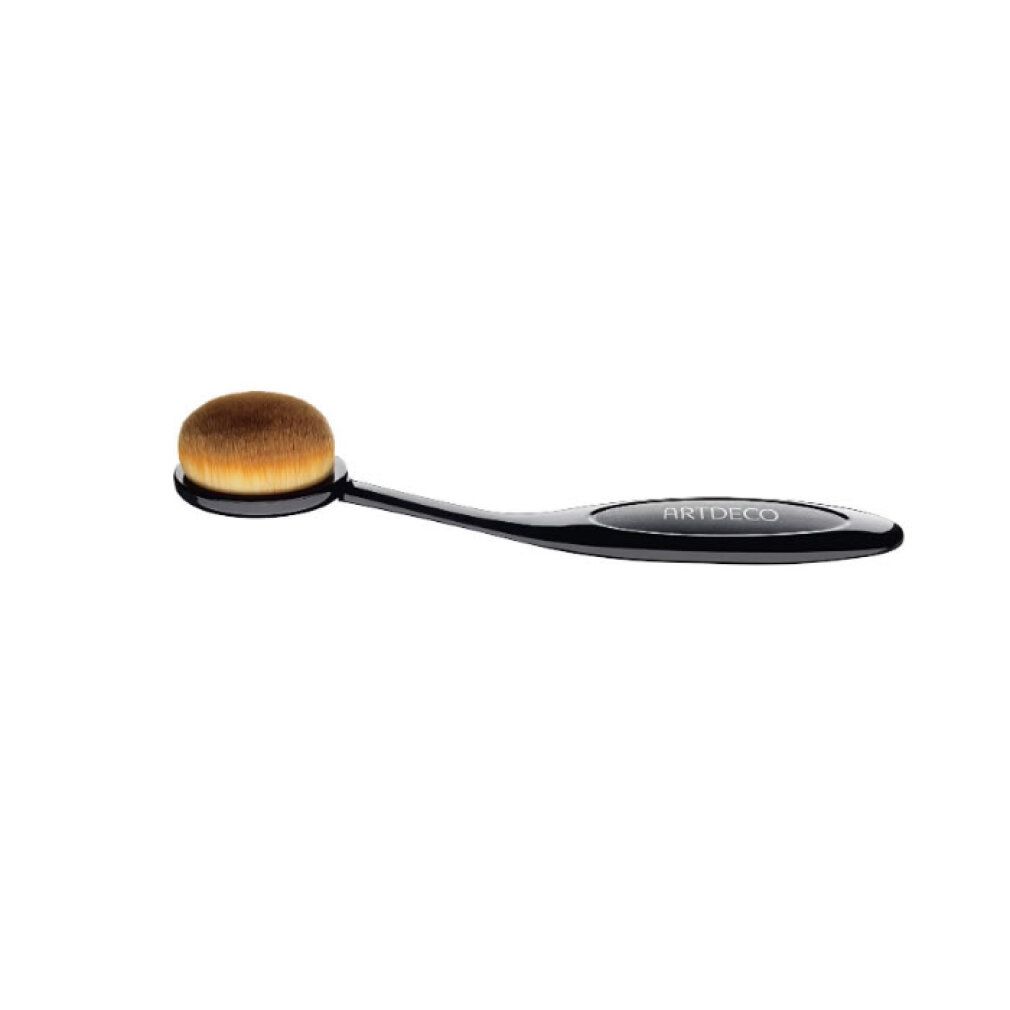 Pennello da trucco ovale con manico nero che riporta il logo ARTDECO.