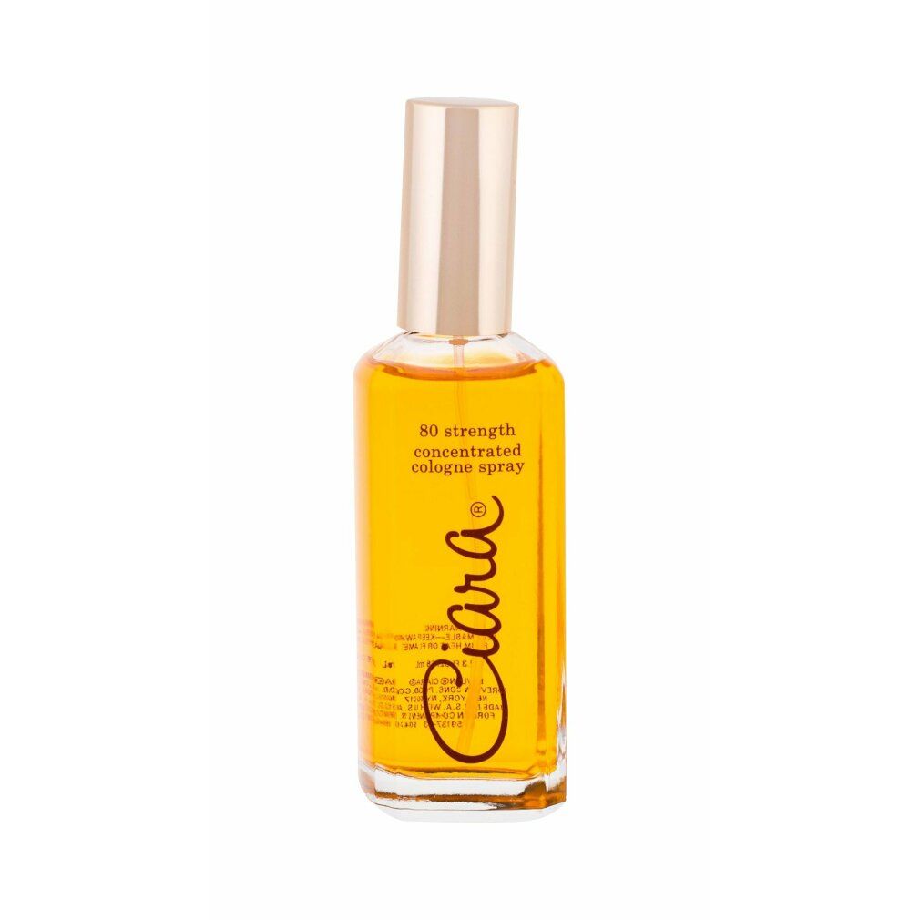 Flacone con tappo dorato. Scritta: Ciara, 80% forza, spray Eau de Toilette.