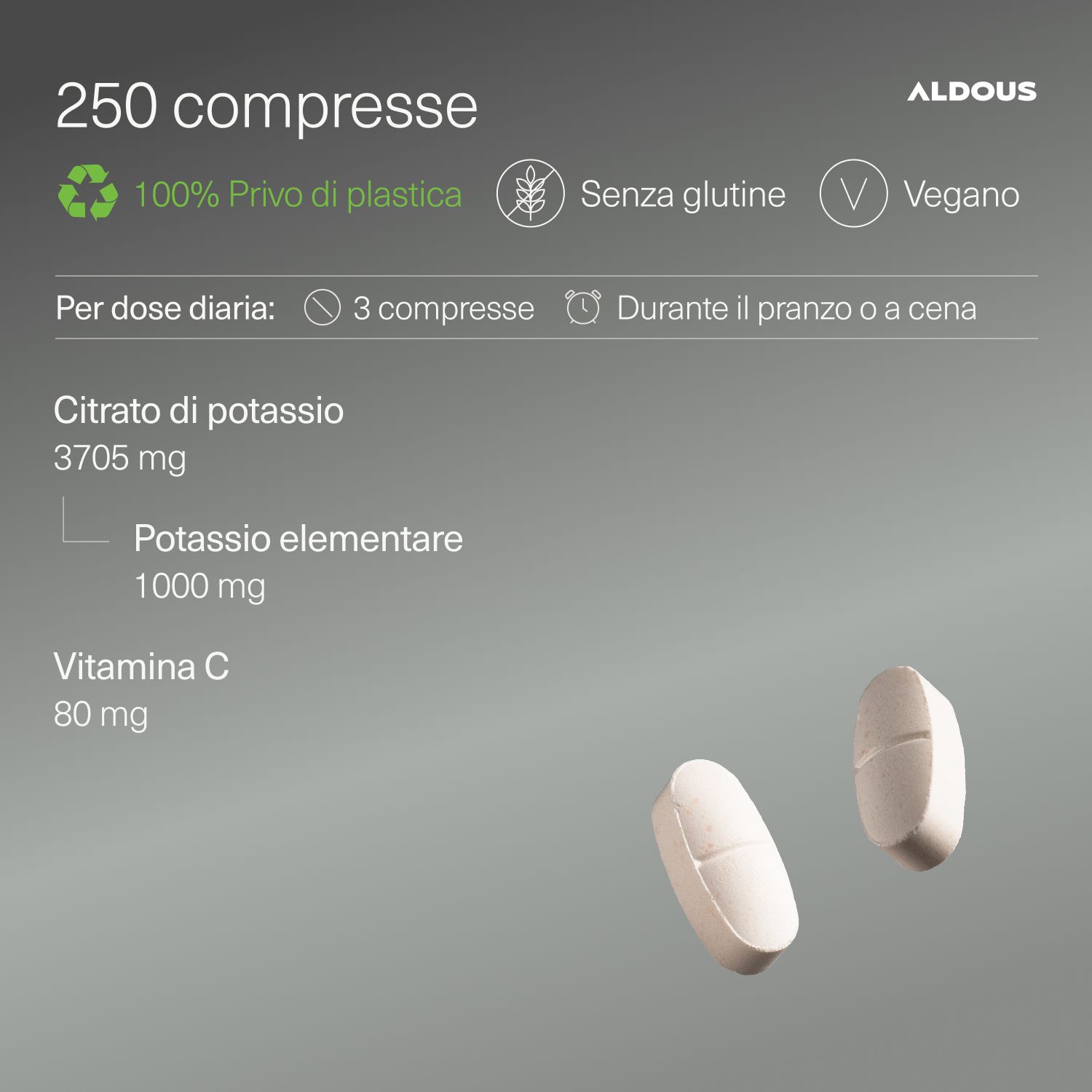 Aldous - Potassio Citrato - Muscoli, Stanchezza