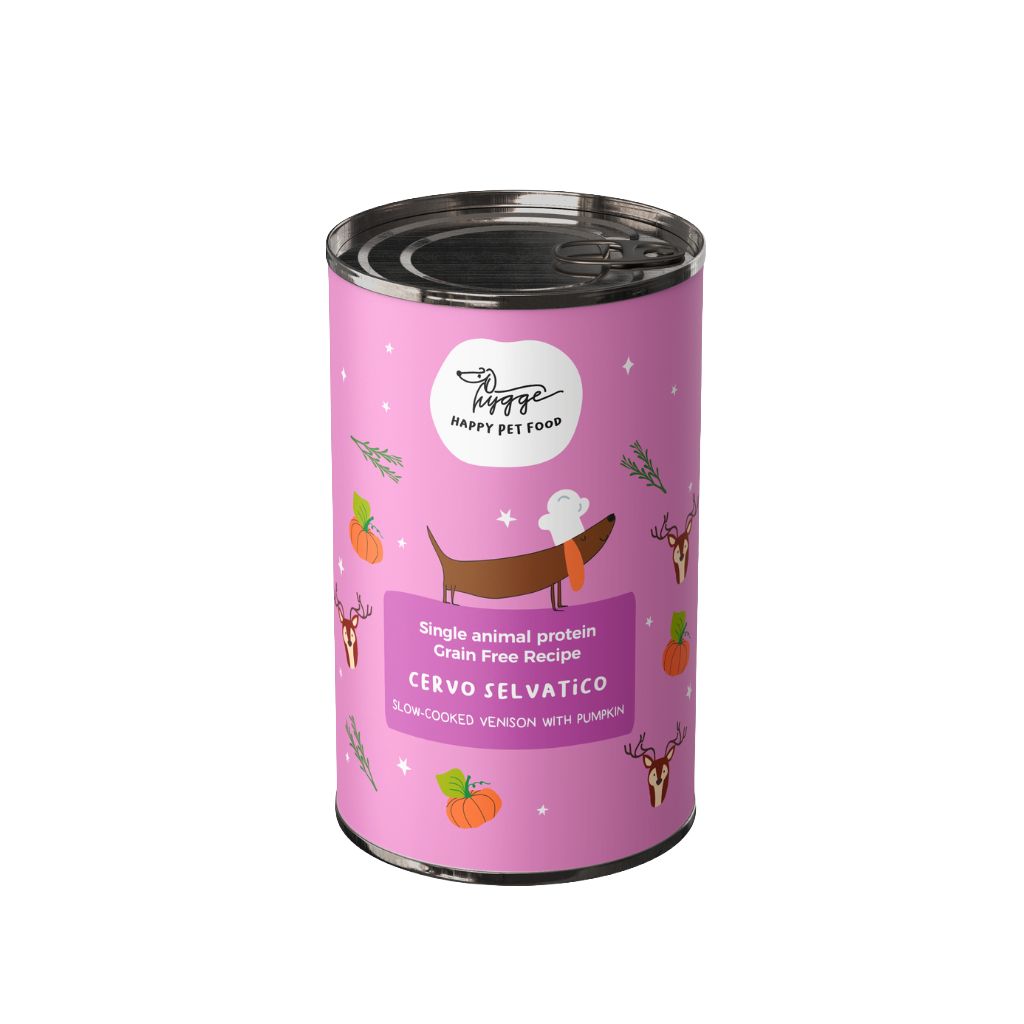 HYGGEDOG - Monoproteico Cervo Selvatico cotto lentamente con Zucca - 3 scatolette