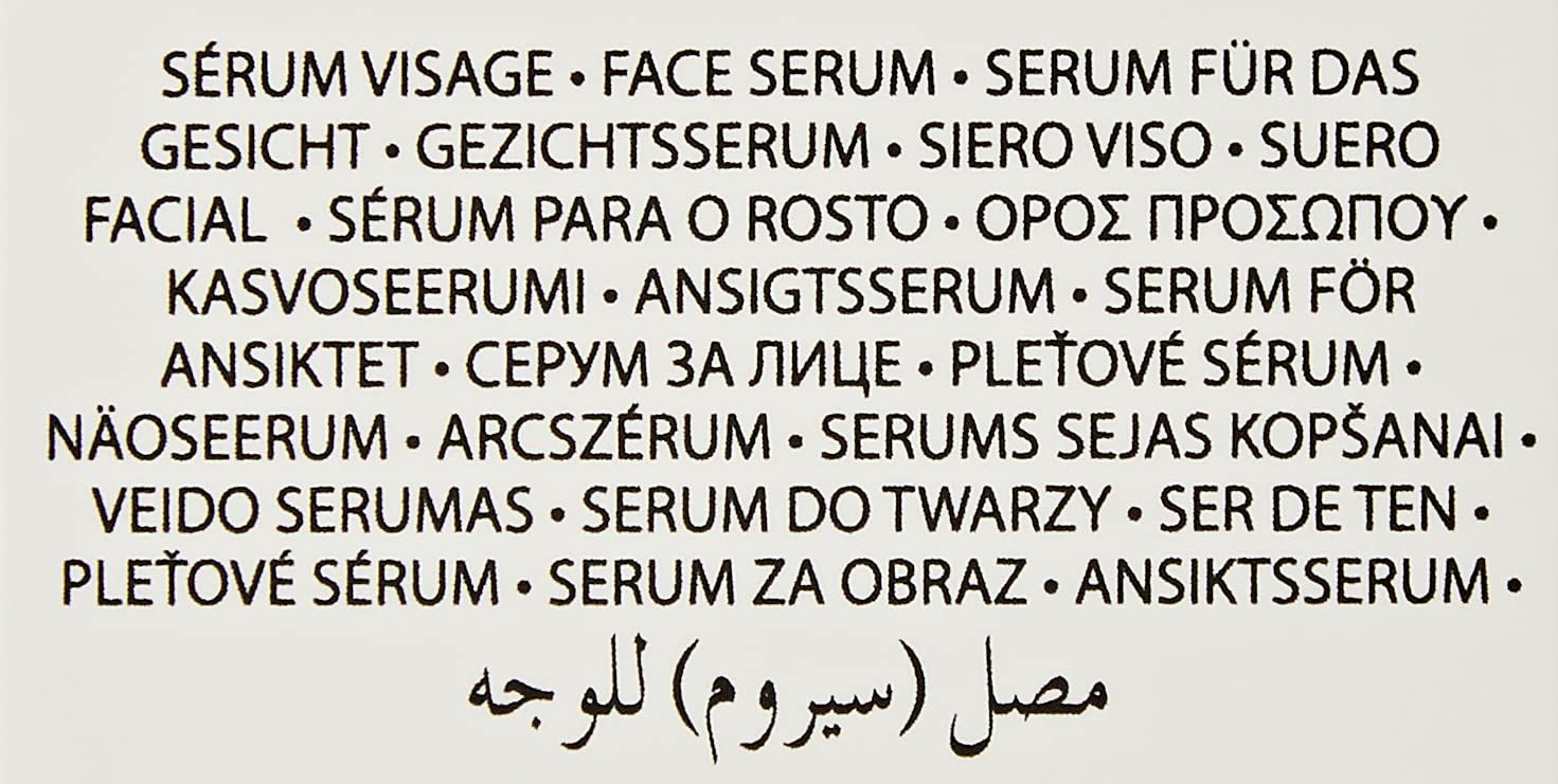 Testo con nomi di sieri in diverse lingue. Contiene anche caratteri arabi.