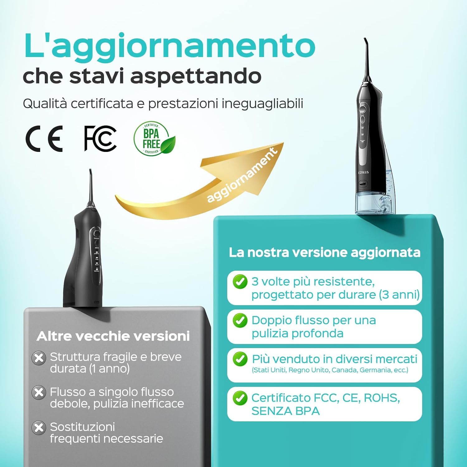 COSLUS idropulsore dentale senza fili