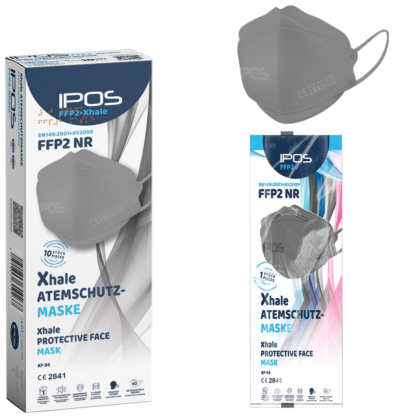Maschere FFP2 Xhale IPOS confezionate singolarmente