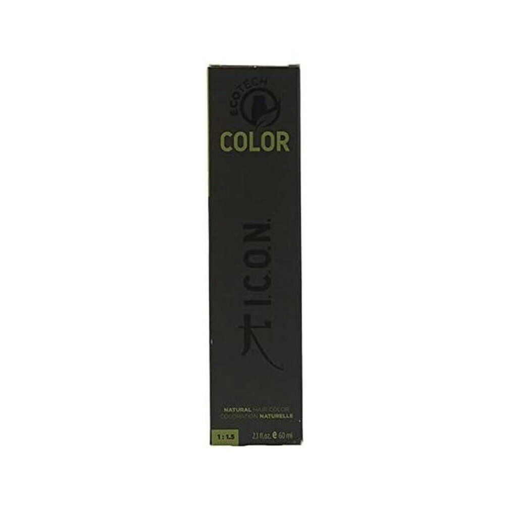 Confezione nera Icon Ecotech Color. Scritte: Icon, Color, Ecotech. Testo verde. Scritta: Natural Hair Color.