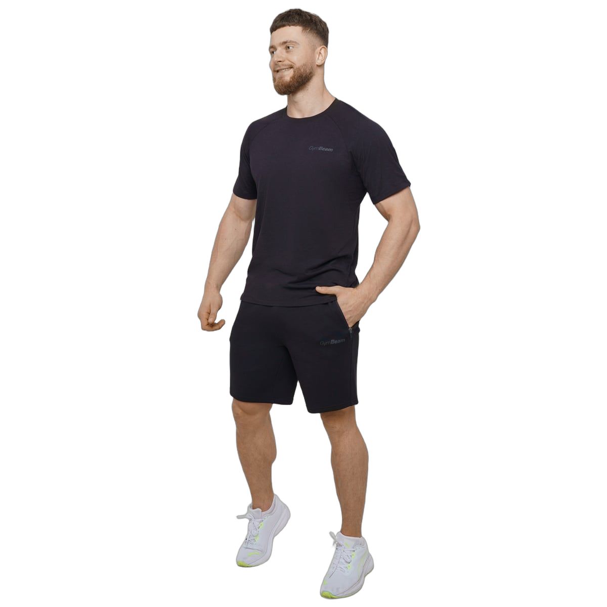 GymBeam Pantaloncini uomo Agile regular con cordoncino Onyx