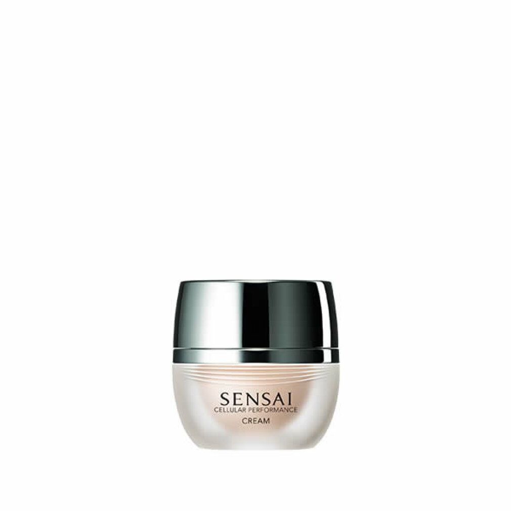 SENSAI Cellular Performance Cream in un contenitore di vetro color crema con coperchio argentato.