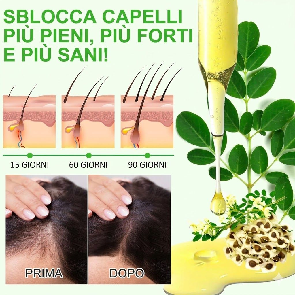 Zoxpm Olio di Moringa per Capelli, Pelle e Viso