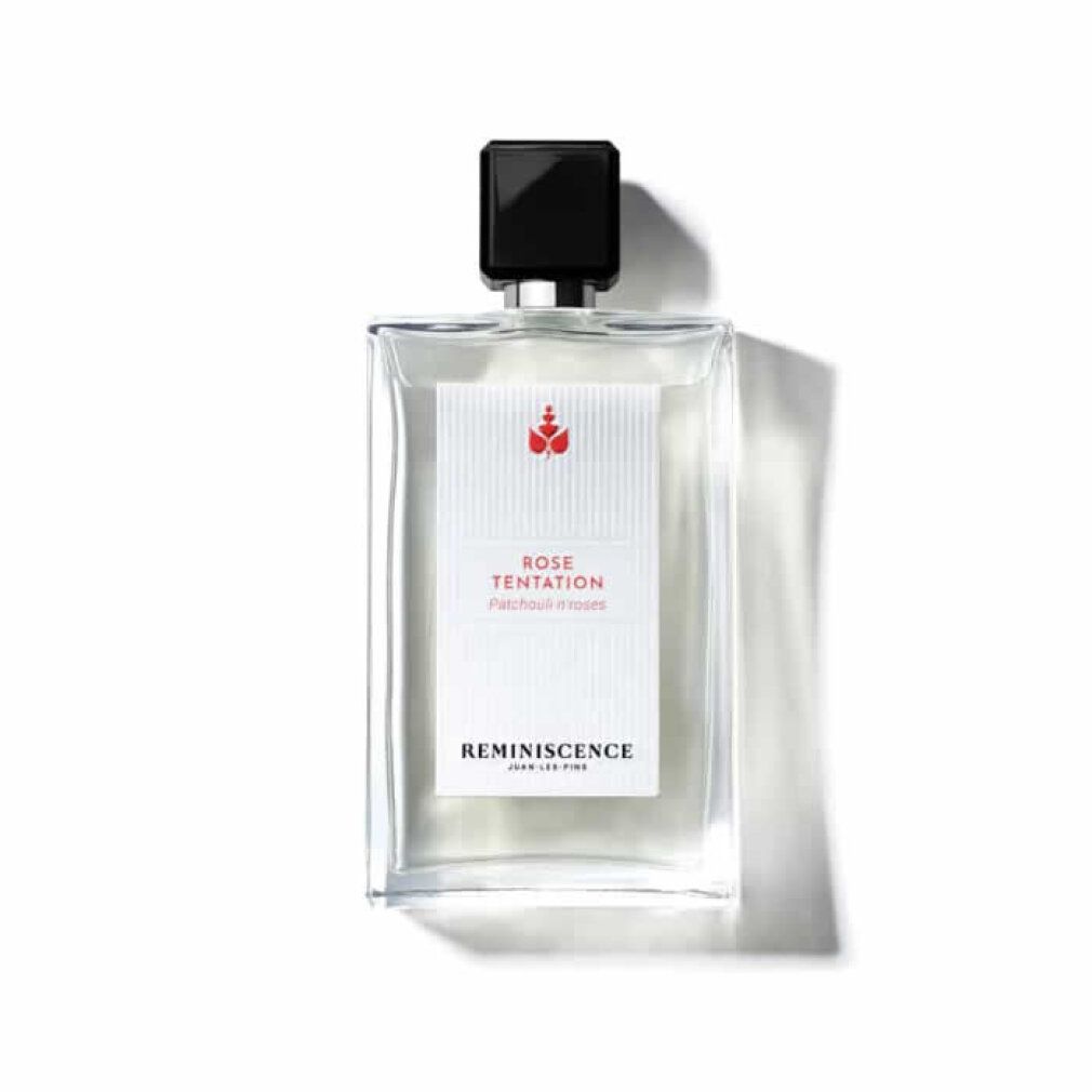 Reminiscence Rose Tentation Eau De Parfum Spray in flacone di vetro trasparente con tappo nero.