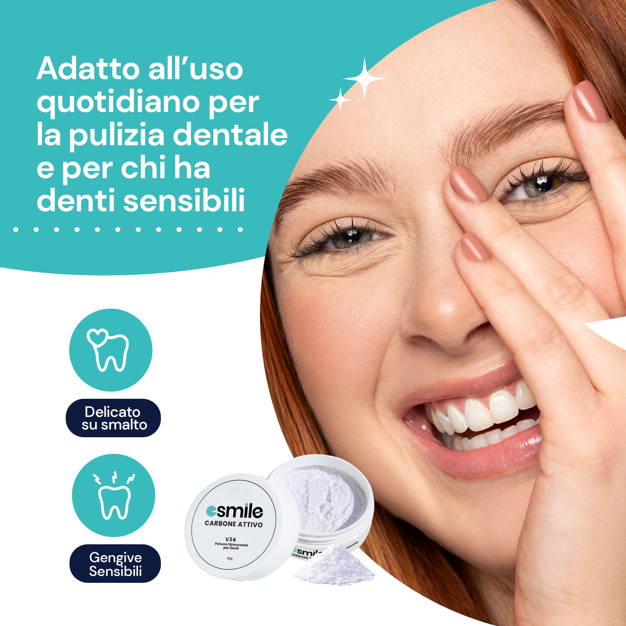 esmile - Carbone V34 Viola Sbiancante Denti