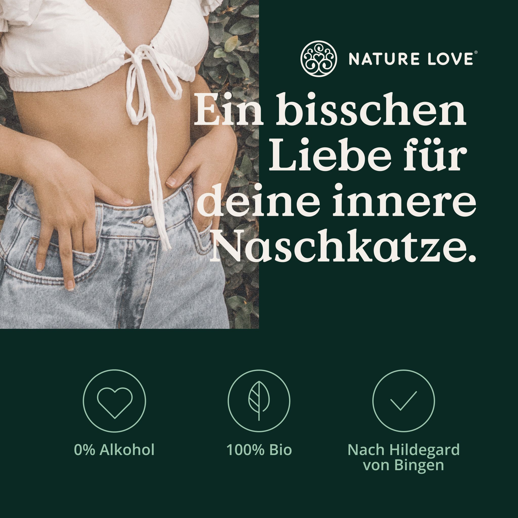 NATURE LOVE Bio Bittertropfen: 0% alcol, 100% bio, secondo Hildegard von Bingen.