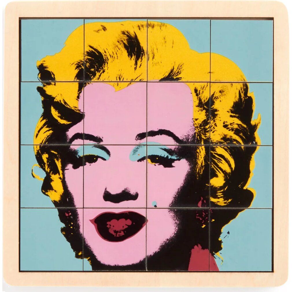 galison Puzzle scorrevole in legno Andy Warhol: Marilyn 2in1 (16 pezzi)