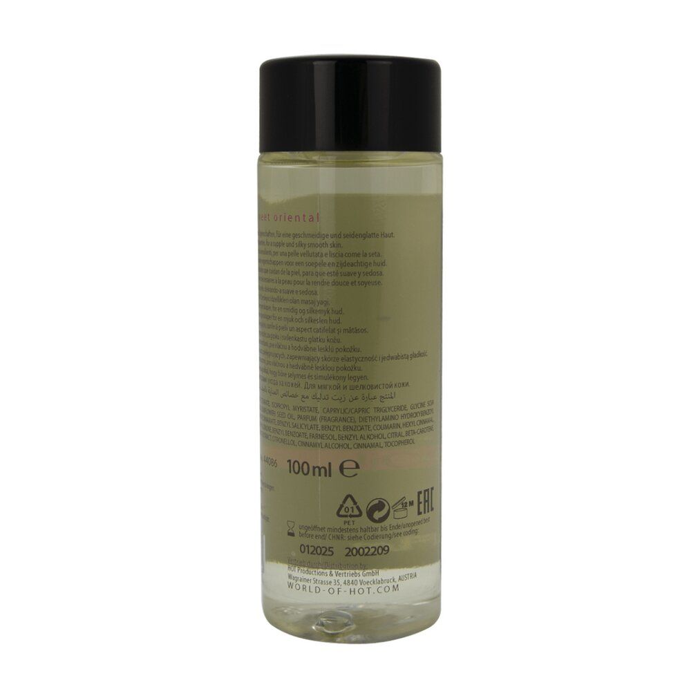 Flacone di olio da massaggio, marca HOT, varietà Sweet Oriental, 100ml.